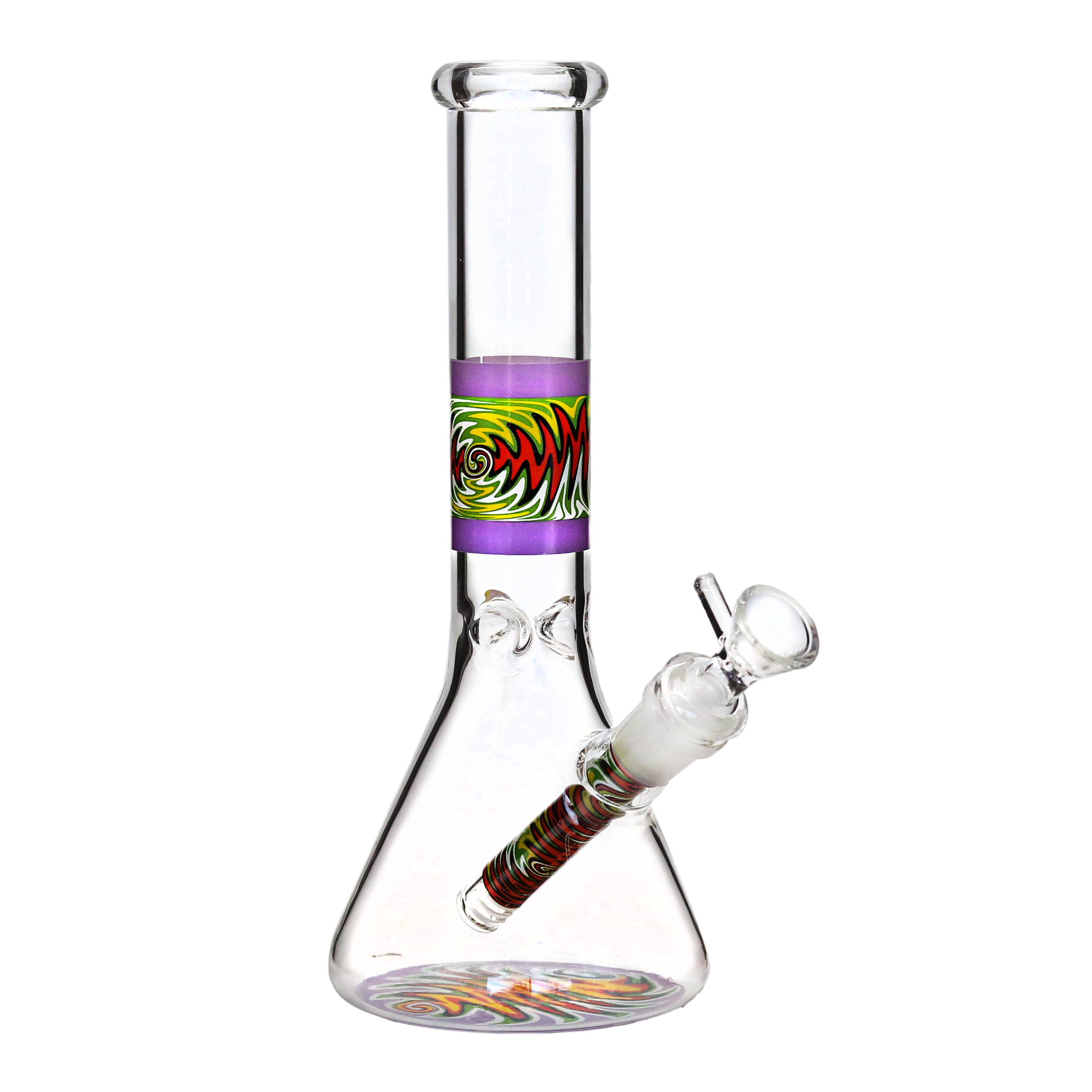 Wig Wag Bottom And Top Beaker Waterpipe (HXCP-425-P-A) | 10 inch | Assorted Colors - image 1 of 2