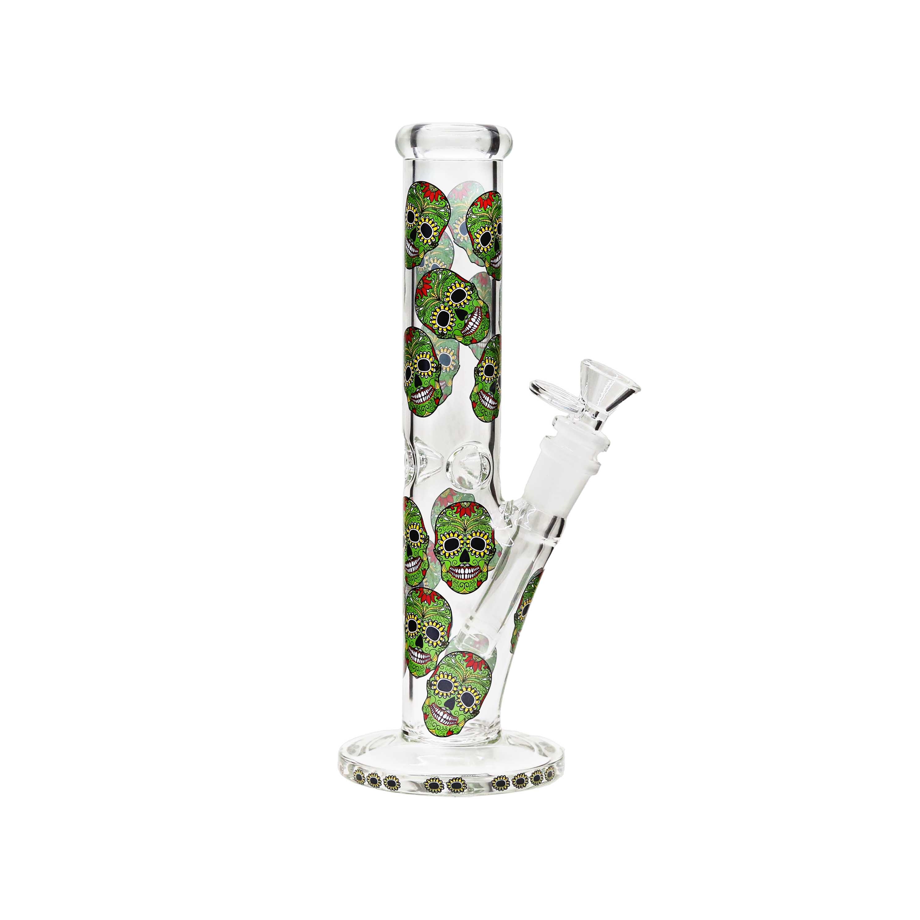 Skull Head Design Straight Waterpipe | 10 inch | Assorted Colors product image