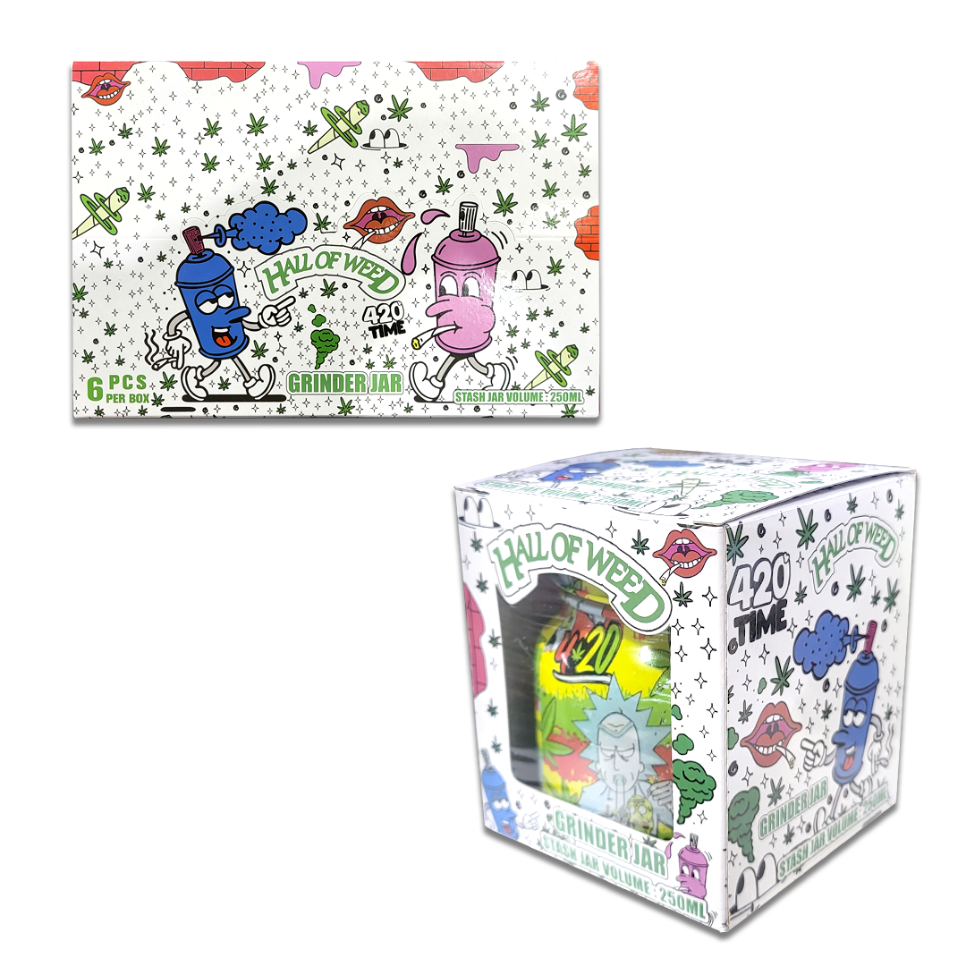 Hall Of Weed Stash Jar And Grinder Set (JAR002) | 250ml | Assorted Designs - image 2 of 2