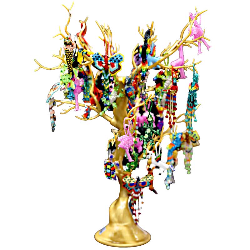 Hand Made Beaded Mixed Animals Keychain Display | 48 Count Display | Assorted Colors product image