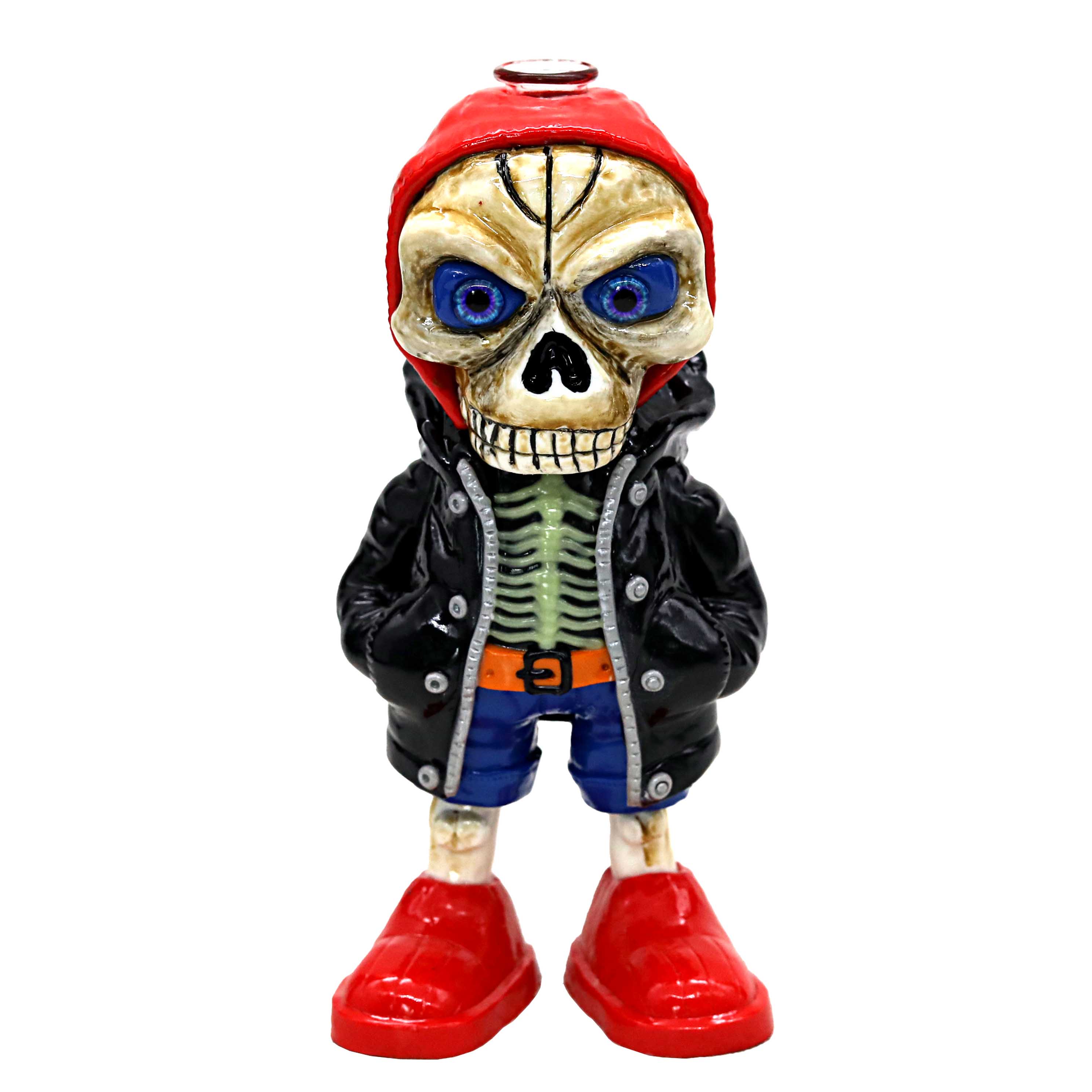 Hand Painted Skull With Black Hoody Waterpipe (AL6212) | 7 inch  product image