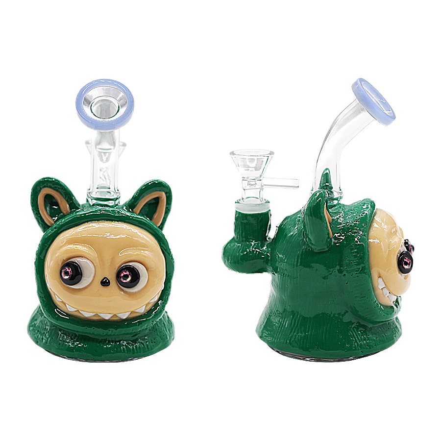 Hand Painted Labubu With Monster Eyeball Mini Waterpipe (AB27) | 6 inches | Assorted Colors product image