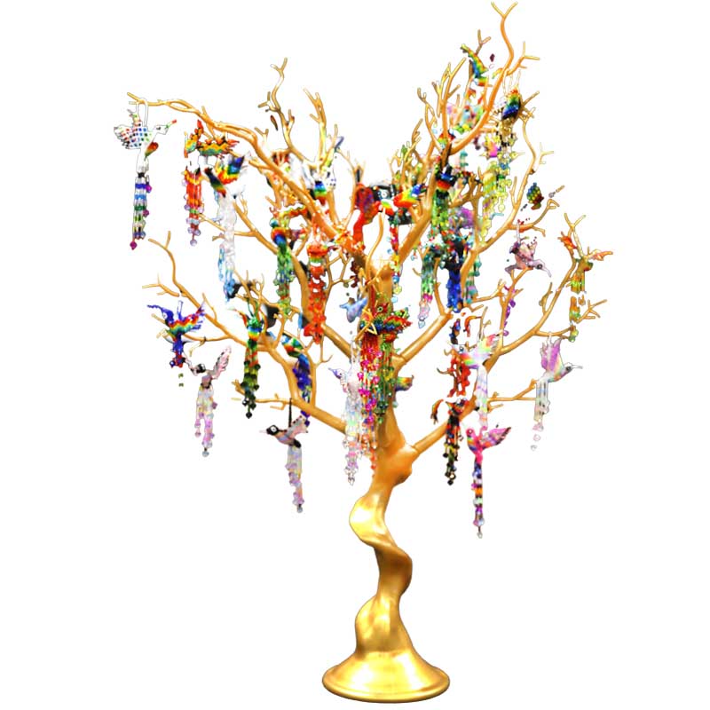 Hand Made Beaded Hummingbird Keychain Display | 48 Count Display | Assorted Colors product image