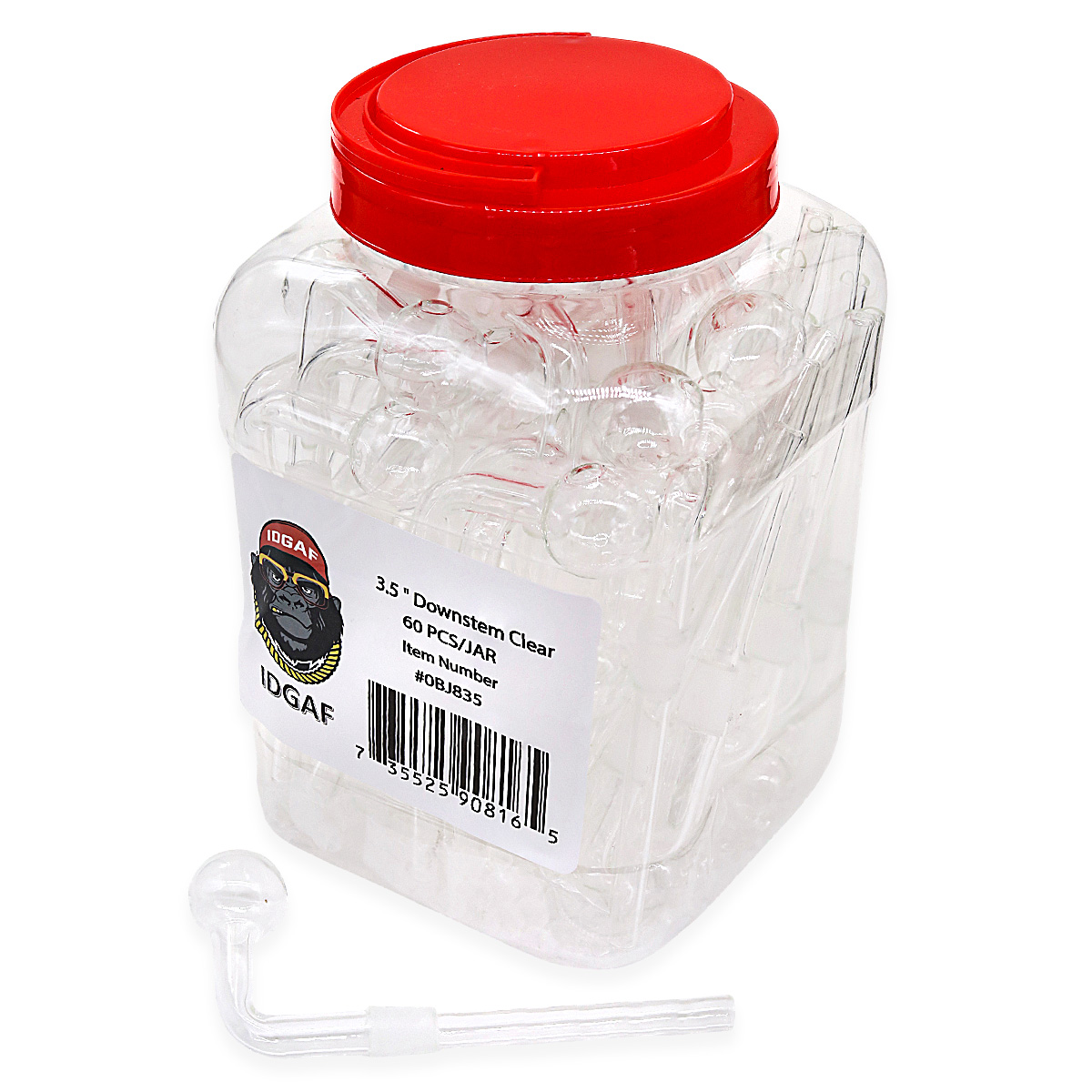 IDGAF 14mm Clear OB Downstem (OBJ835) | 3.5 inches | 60 Count Display product image