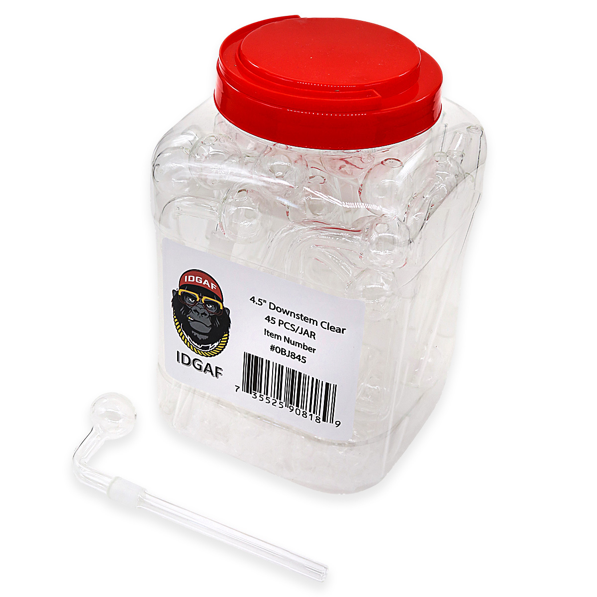 IDGAF 14mm Clear OB Downstem (OBJ845) | 4.5 inches | 45 Count Display product image
