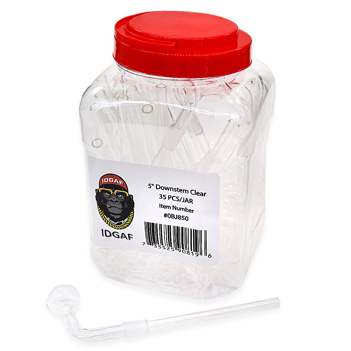 IDGAF 14mm Clear OB Downstem (OBJ850) | 5 inches | 35 Count Display product image