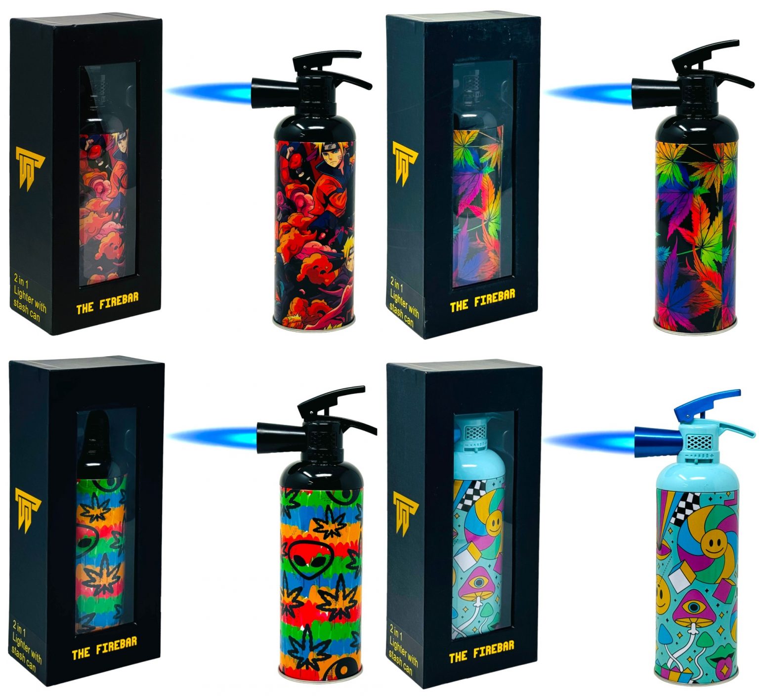 The Firebar 2 In 1 Mixed Designs Lighter With Stash Can  product image