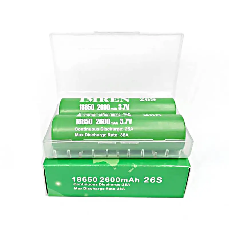 Imren 18650 Battery | 2 Pack | Green 2600mah (25A-38A) product image