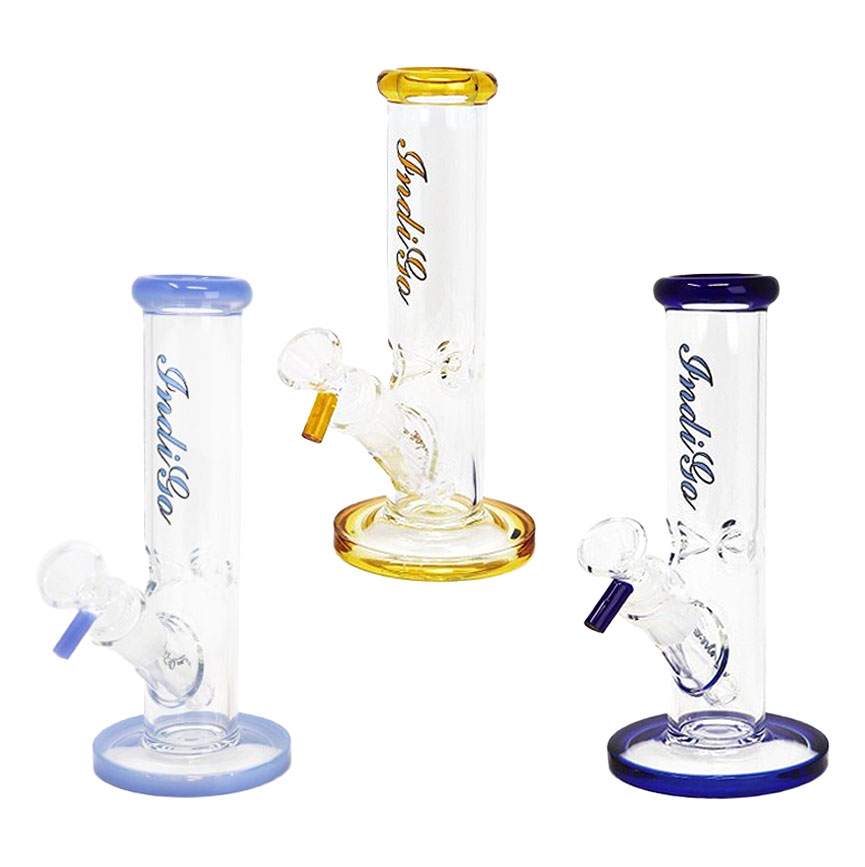 Indigo Slyme Top And Base Straight Waterpipe (ID-3808S) | 8 inch | Assorted Colors product image