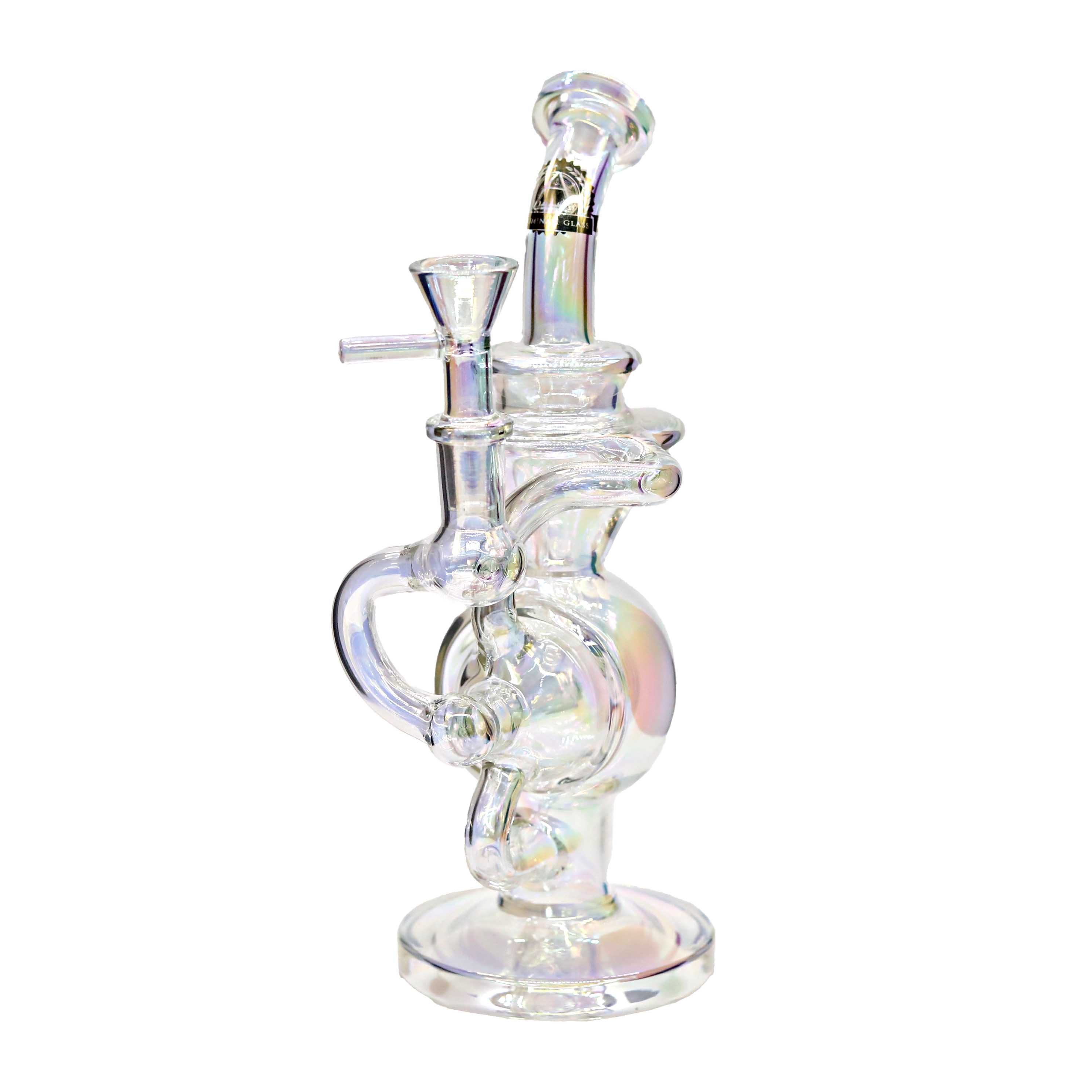 Illuminati Glass Rainbow Shaded Sphere Ball Recycler Waterpipe (JDG009) | 8 inches  product image