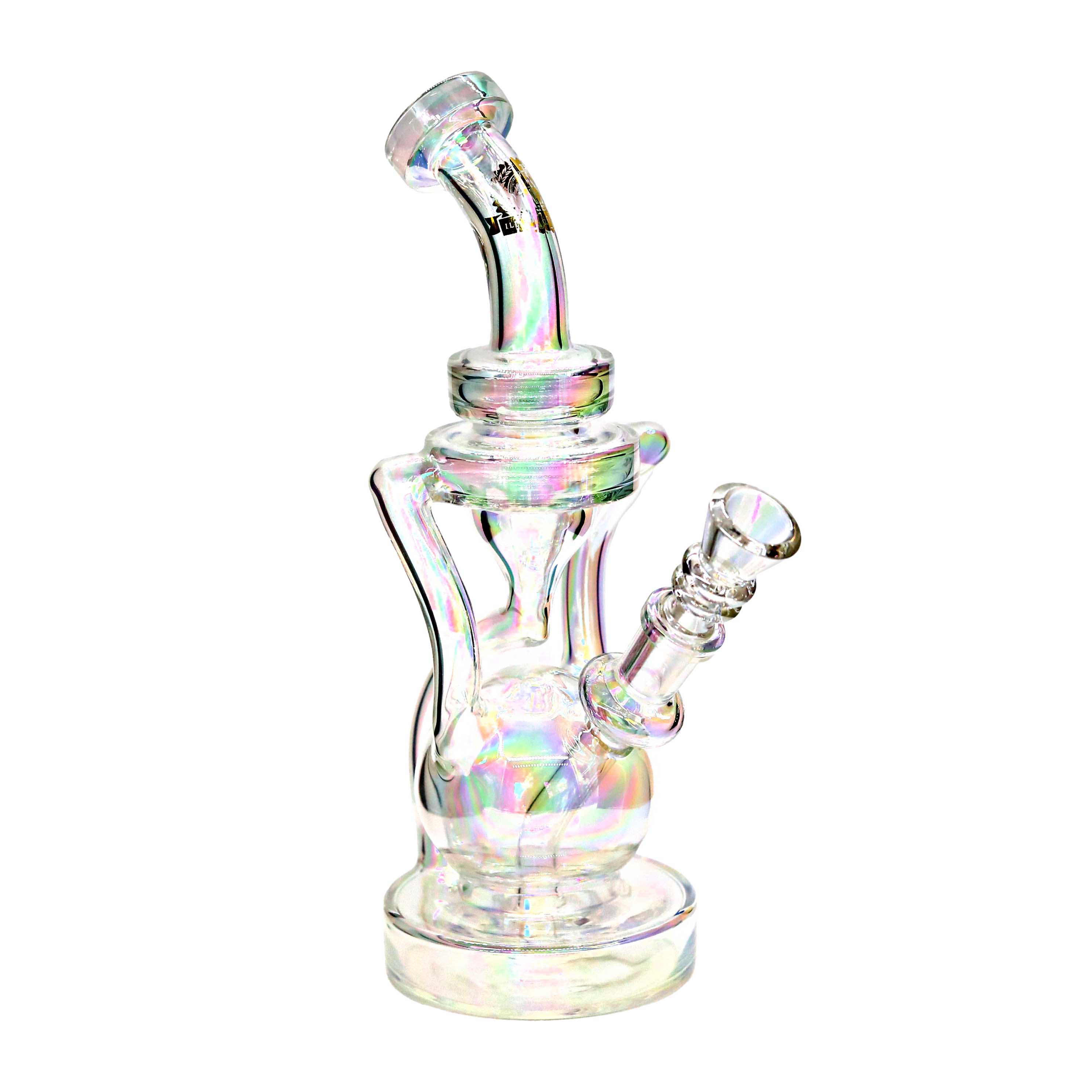 Illuminati Glass Rainbow Shaded Sphere Floater Recycler Waterpipe (JDG39) | 9 inches  product image