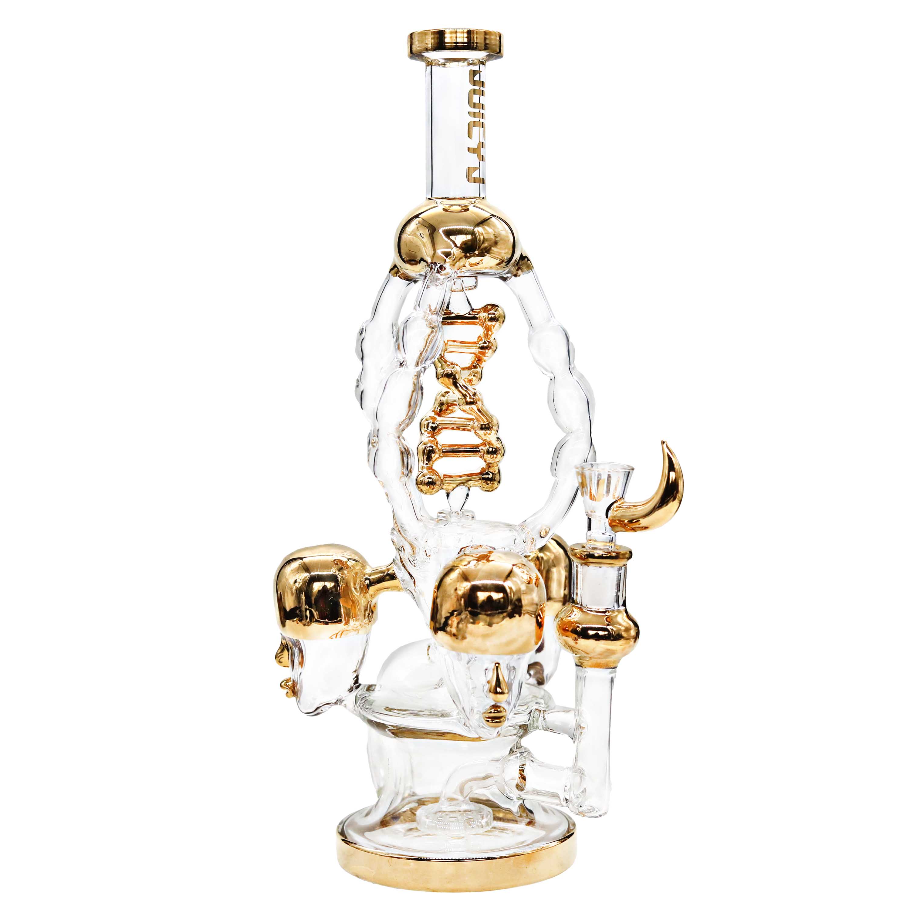Cheech Juicy J Spinning DNA Design With Chains And Dome Perc Recycler Waterpipe (JJ-201) | 14 inch - image 2 of 2