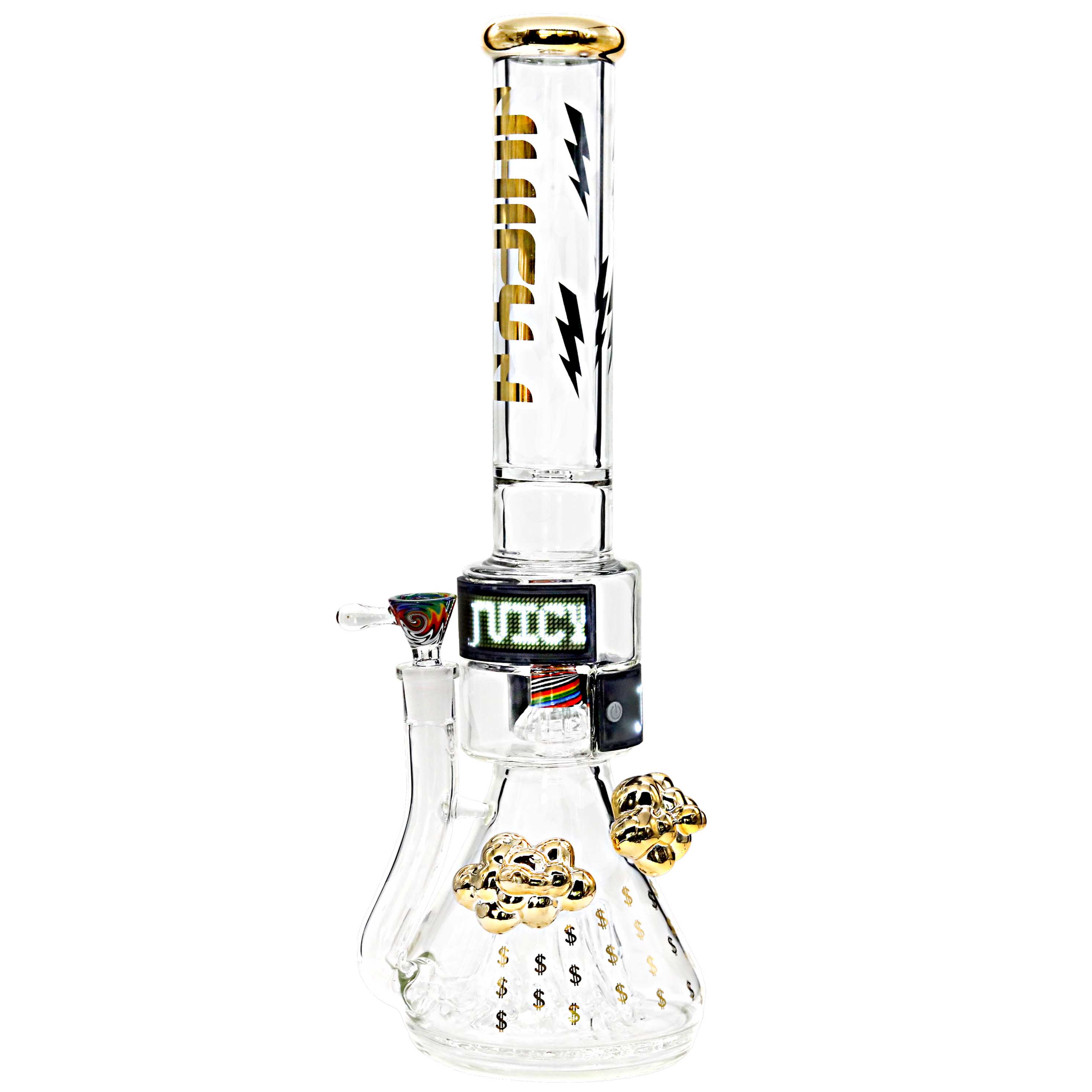 Cheech Juicy J LED Lights Gold Raining Money Stacks Beaker Waterpipe (JJ-20) | 20 inch product image