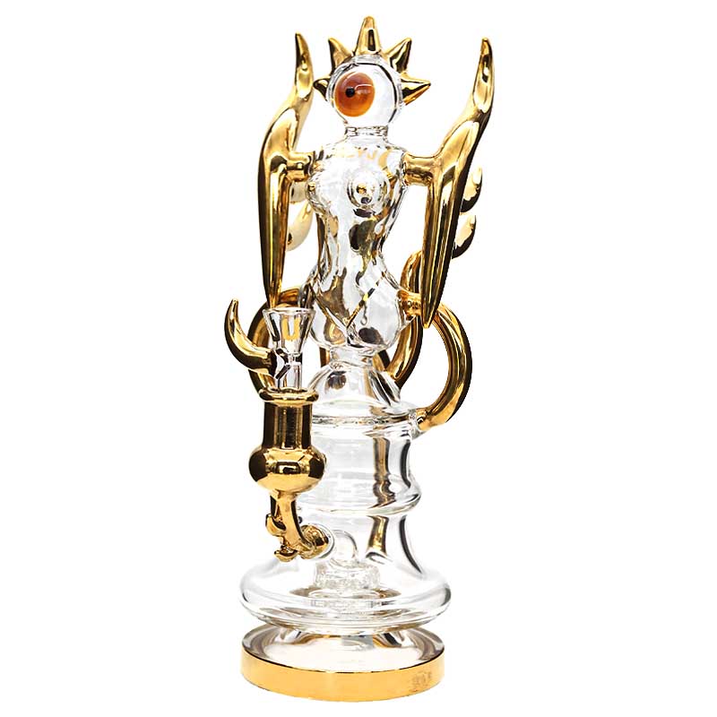 Cheech Trophy Design Female Figure With Tentacles Triple Ring Waterpipe (JJ-272) | 12 inch  product image