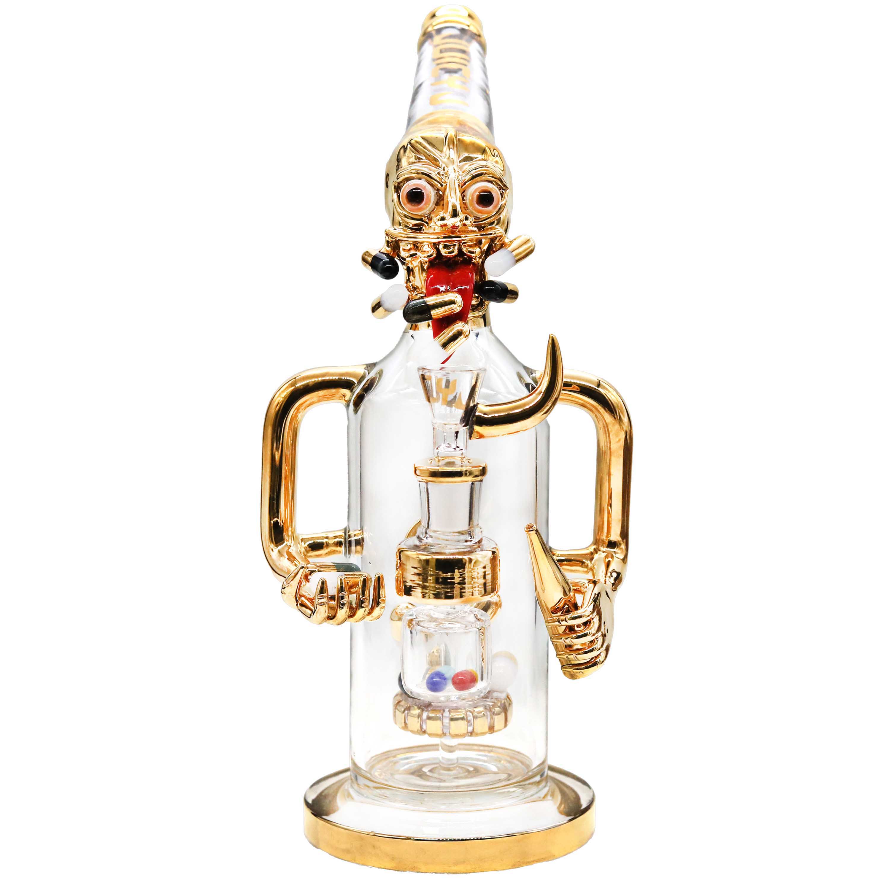 Cheech Metallic Gremlin Pill Popper Perc Waterpipe (JJ-301) | 14 inch  product image