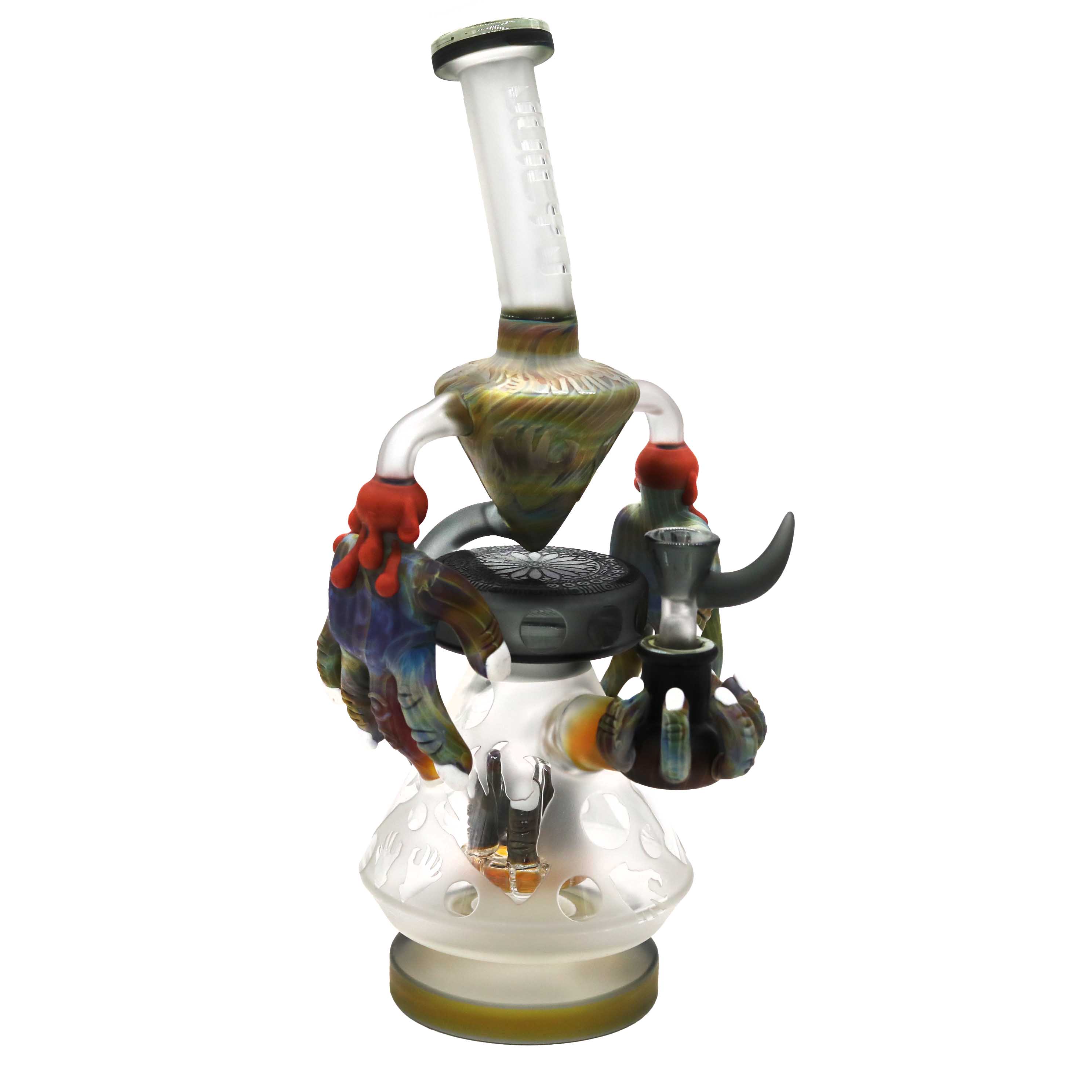 Cheech Juicy J Matte Finish Bleeding Hand With Finger Perc Lamp Shaped Waterpipe (JJ-353) | 12 inches product image