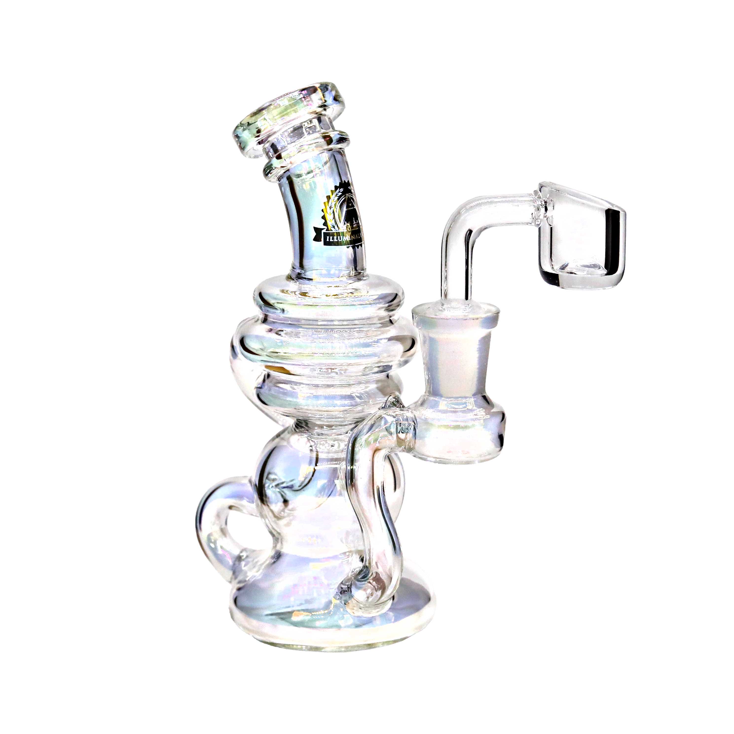 Illuminati Glass Rainbow Shaded Mini Klein Recycler Waterpipe (JY116) | 5.5 inches  product image