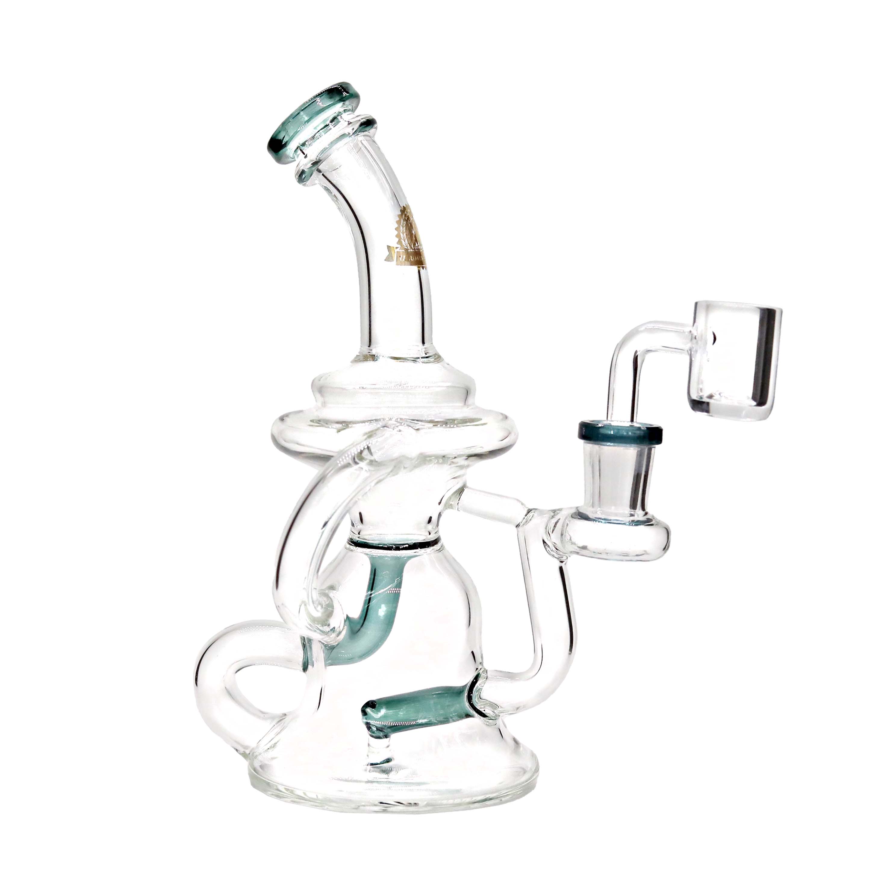 Illuminati Glass Traditional Klein Recycler Waterpipe (JY596) | 7.5 inches | Assorted Colors product image
