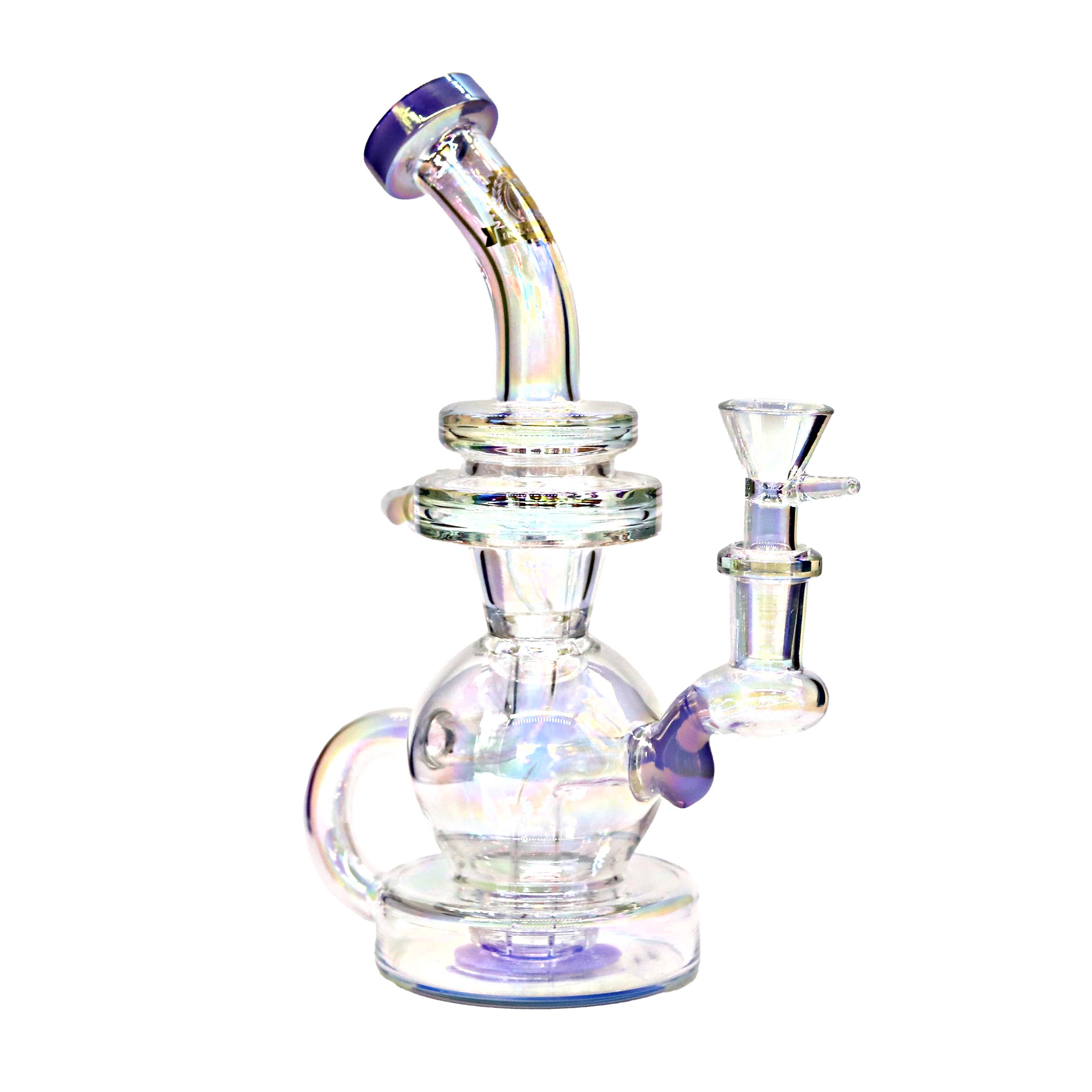 Illuminati Glass Slyme Head With Rainbow Shaded Body The Maria Klein Recycler Waterpipe (JY810-23) | 8 inches | Assorted Colors product image