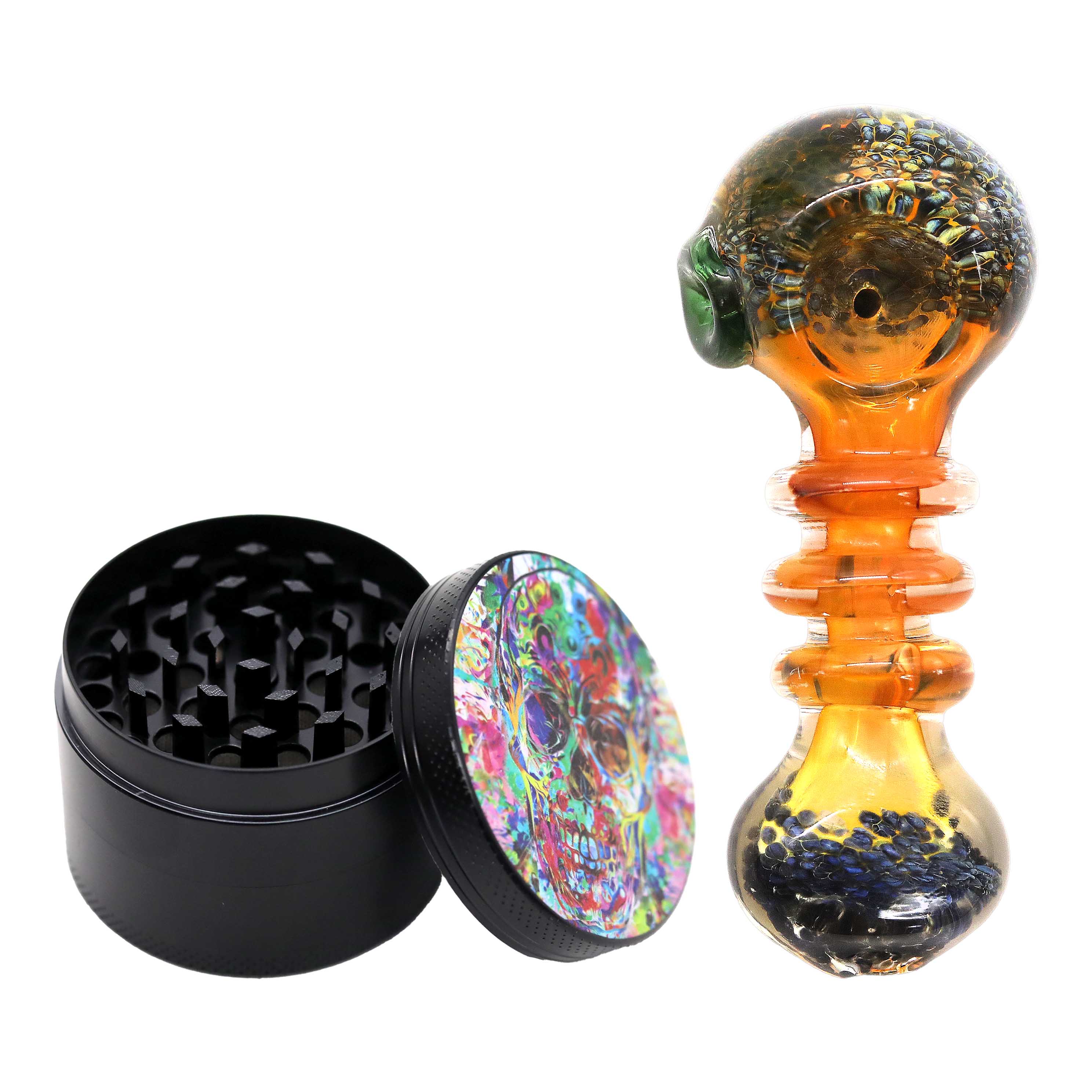 2 Piece Smoking Kit With 55mm Grinder And Handpipe (KIT-PPGR) | Assorted Colors product image