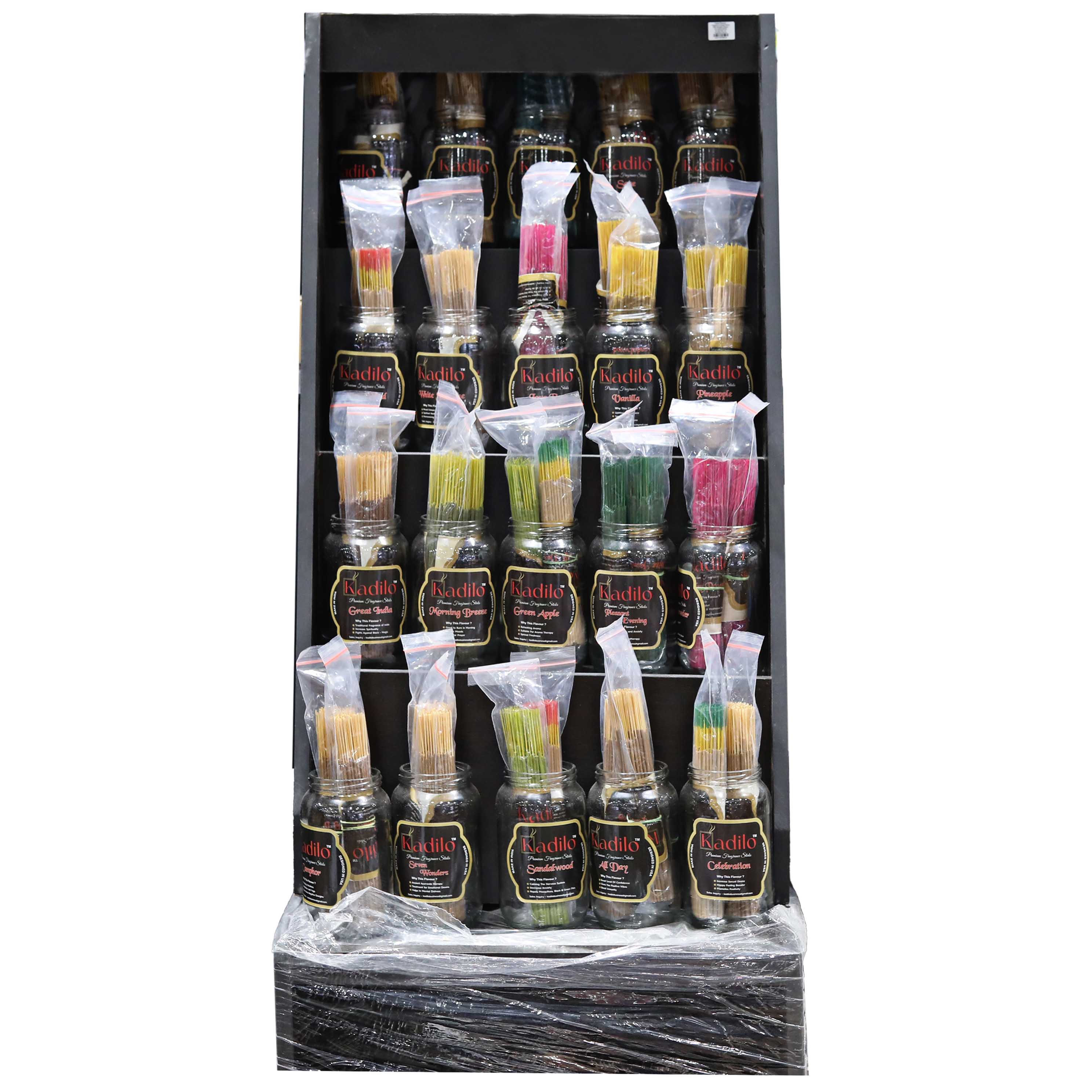Kadilo Premium Fragrance Incense Sticks With Wooden Display | 40 Incense Sticks Bundle With Jar | Assorted Scents product image