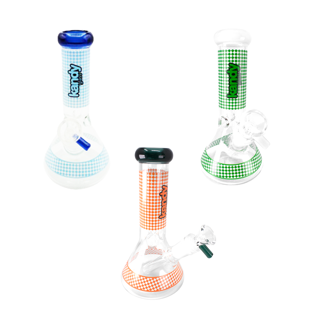 Kandy Glass Mixed Designs Beaker Waterpipe | 8 inch | Assorted Colors product image