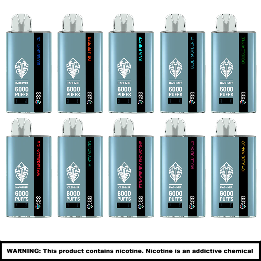Kashmir Rechargable Disposables | 5% Nicotine | 6000 Puffs | 5 Count Display product image