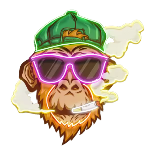 Smoking Monkey With Glasses LED Neon Sign (BG205) | 23.5 x 23 inches product image