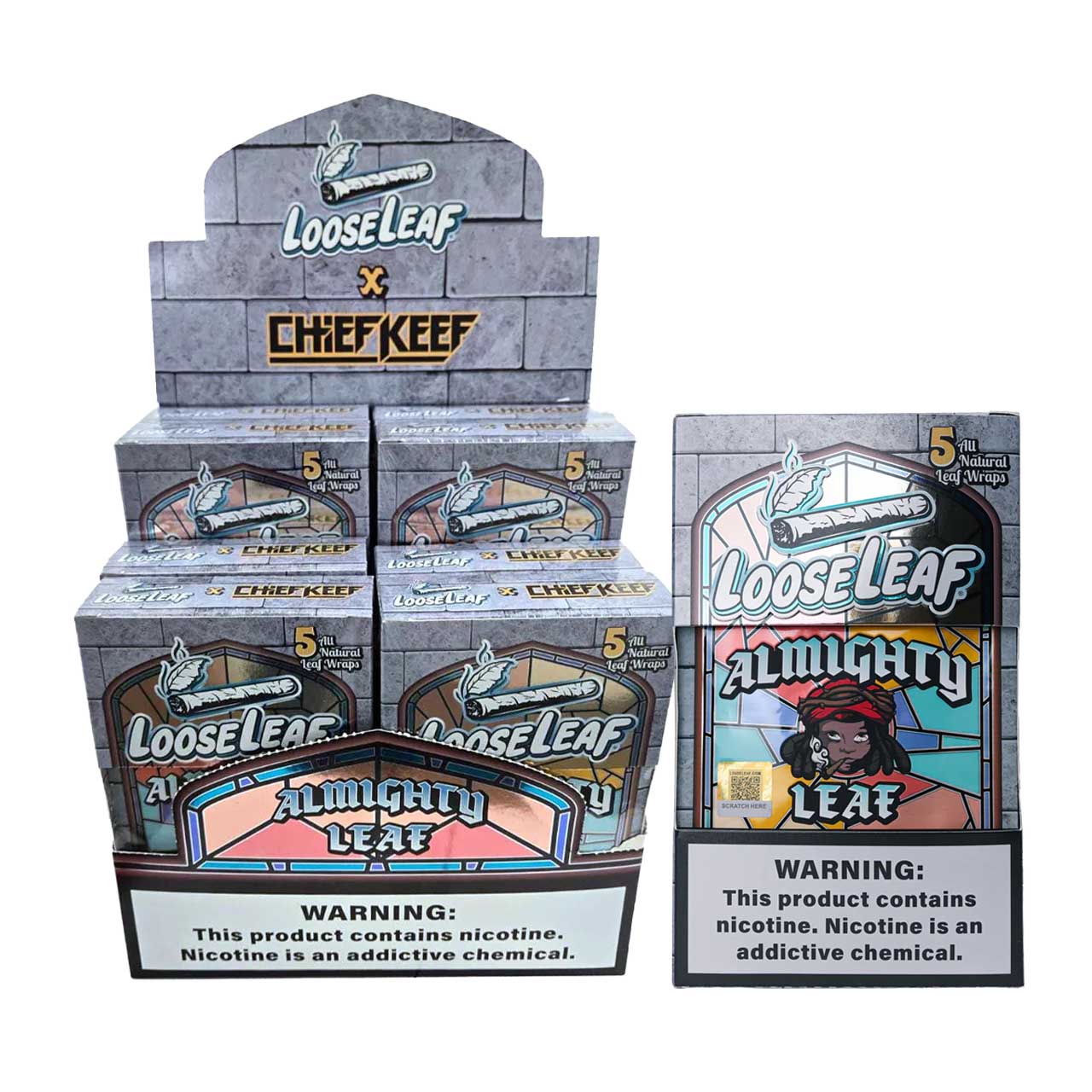 LooseLeaf x Chief Keef Whole Leaf | 5 Pack | 8 Count Box | Almighty Leaf product image
