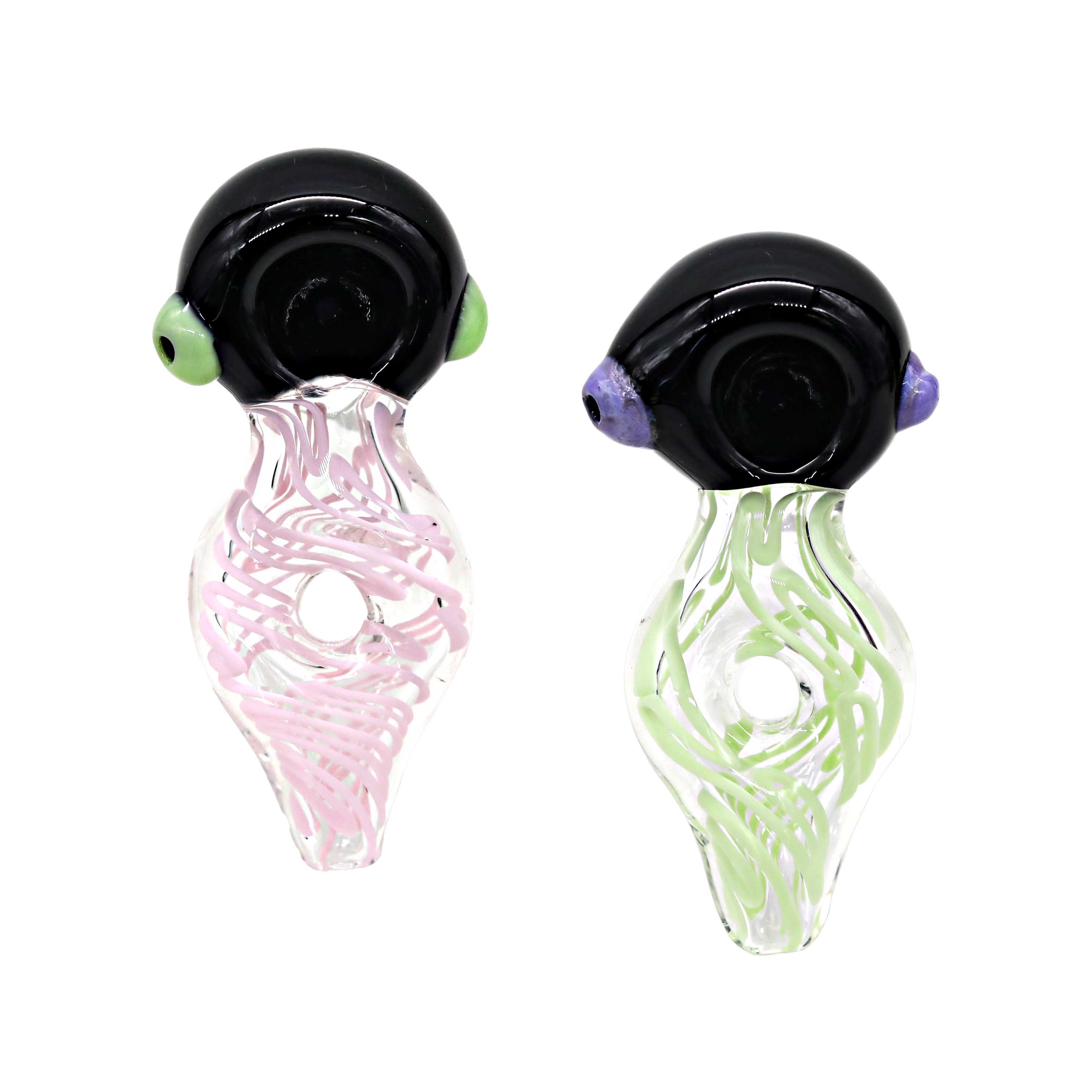 Twisted Spiral Bottom With Black Top Handpipe (LP-051) | 5 inch | Assorted Colors product image