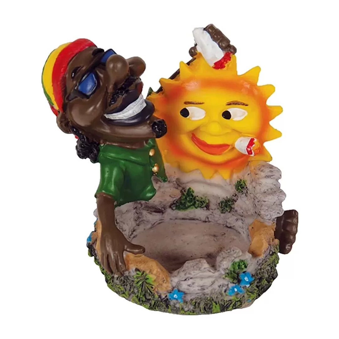 Fujima Jamaican Polystone Resin Ashtray (LT123) | 5 inch product image
