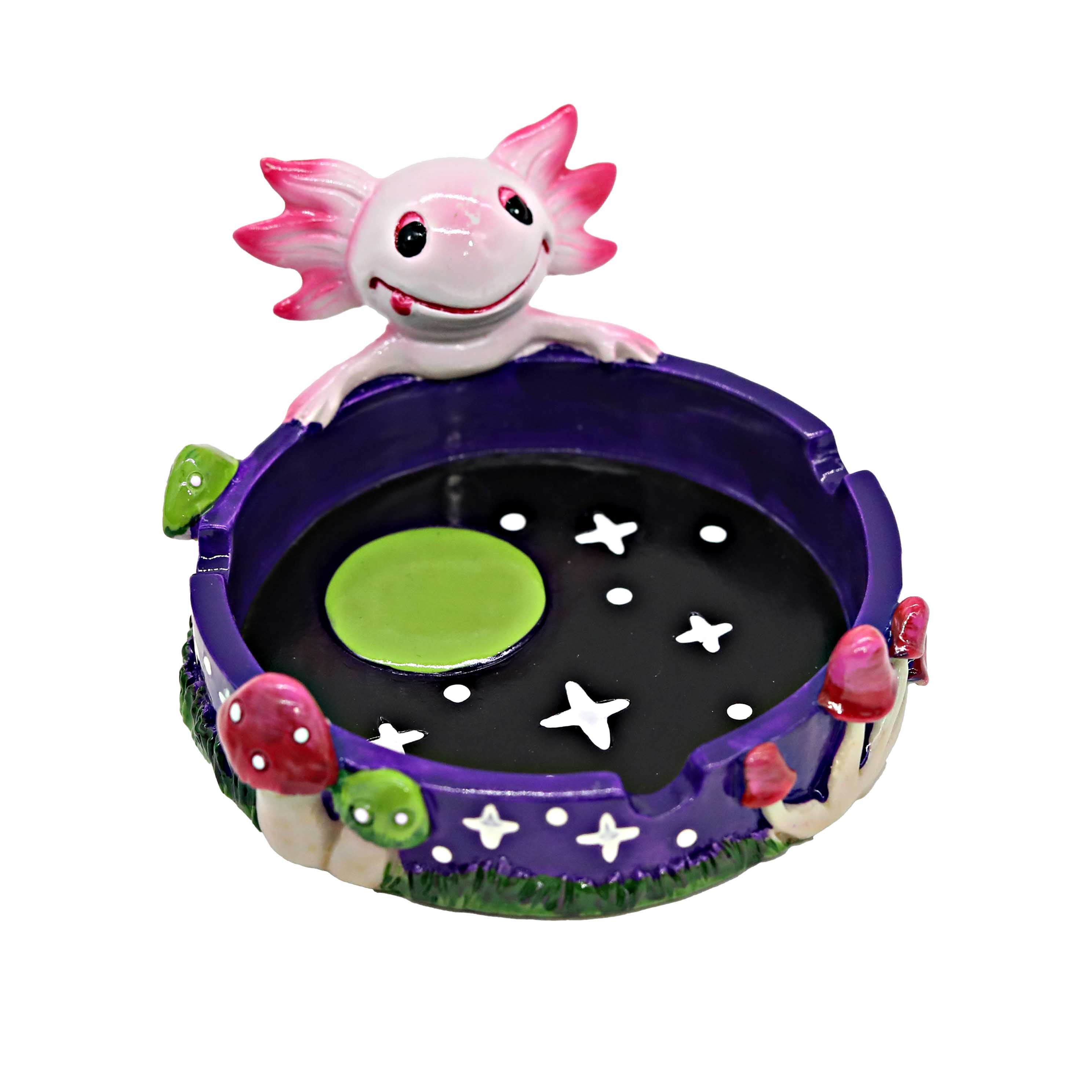 Fujima Pink Axolotl Star And Mushroom Ashtray (LT246) | 5 inches product image