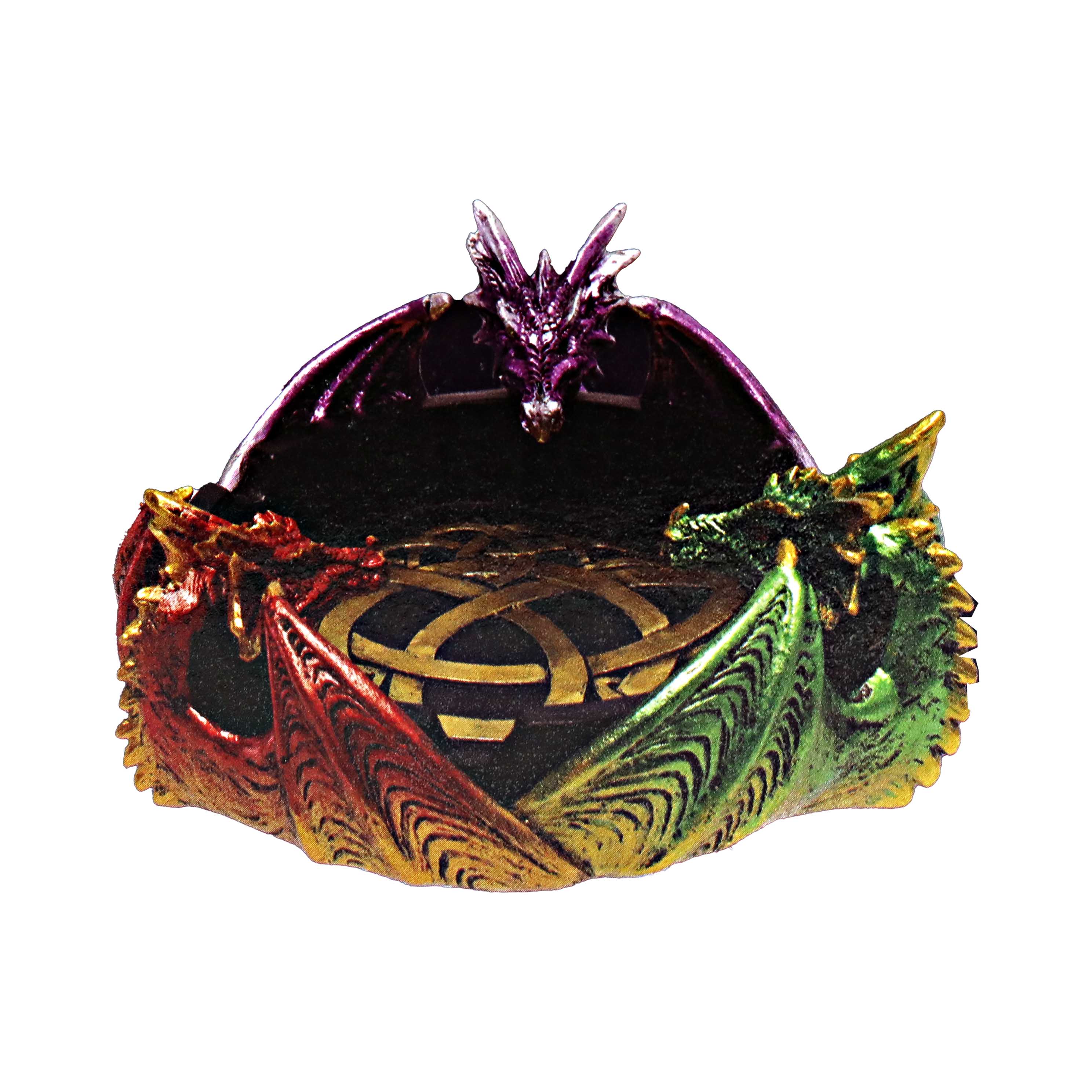 Fujima Tri Color Triple Dragon Ashtray (LT265) | 5.5 inch product image