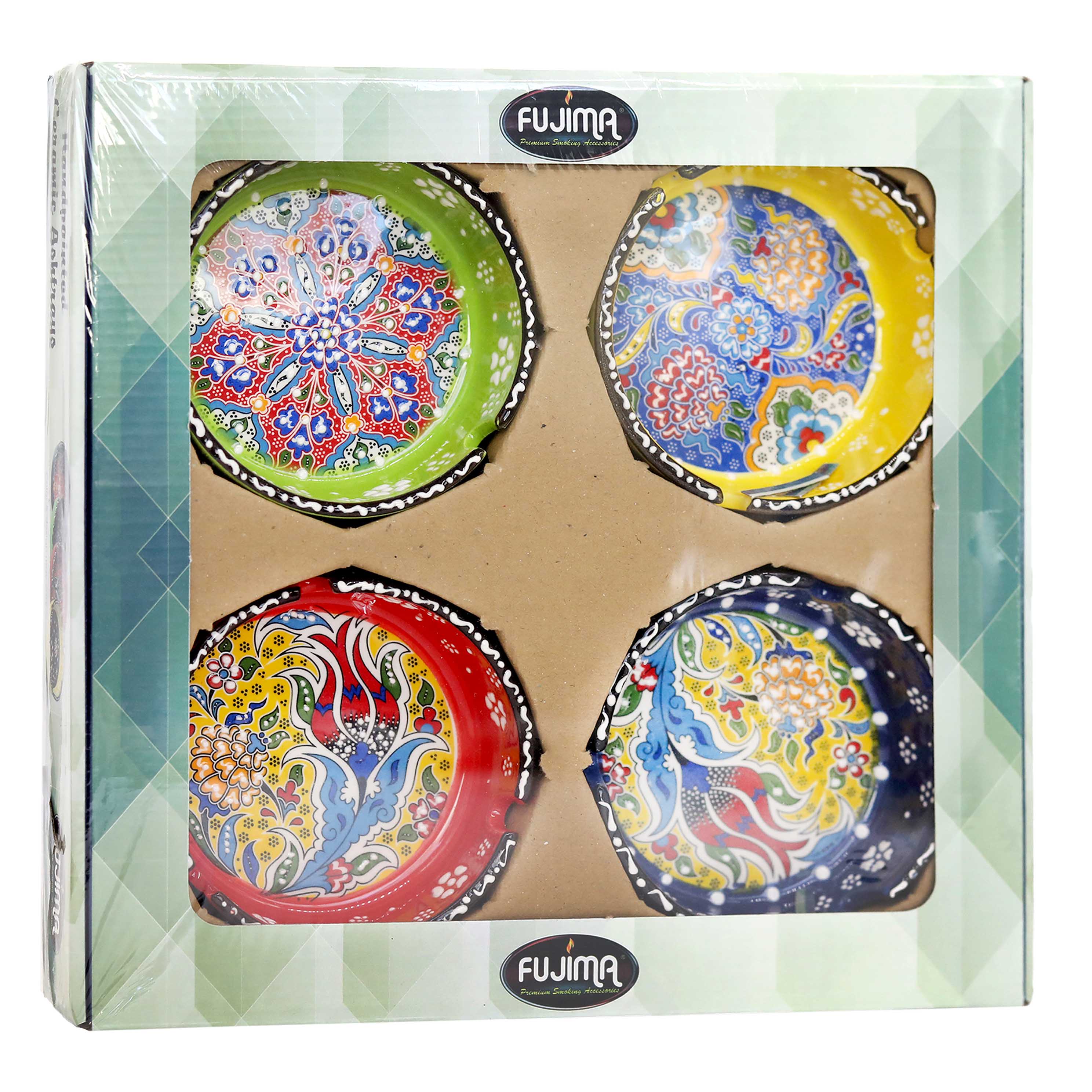 Fujima Handpainted Ceramic Ashtray Set (LT410) | 5 inch | 4 Count Display product image