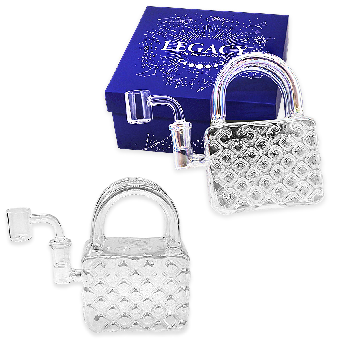 Legacy Mini Bubbled Handbag Waterpipe (PWB167) | 5 inches | Assorted Colors  product image