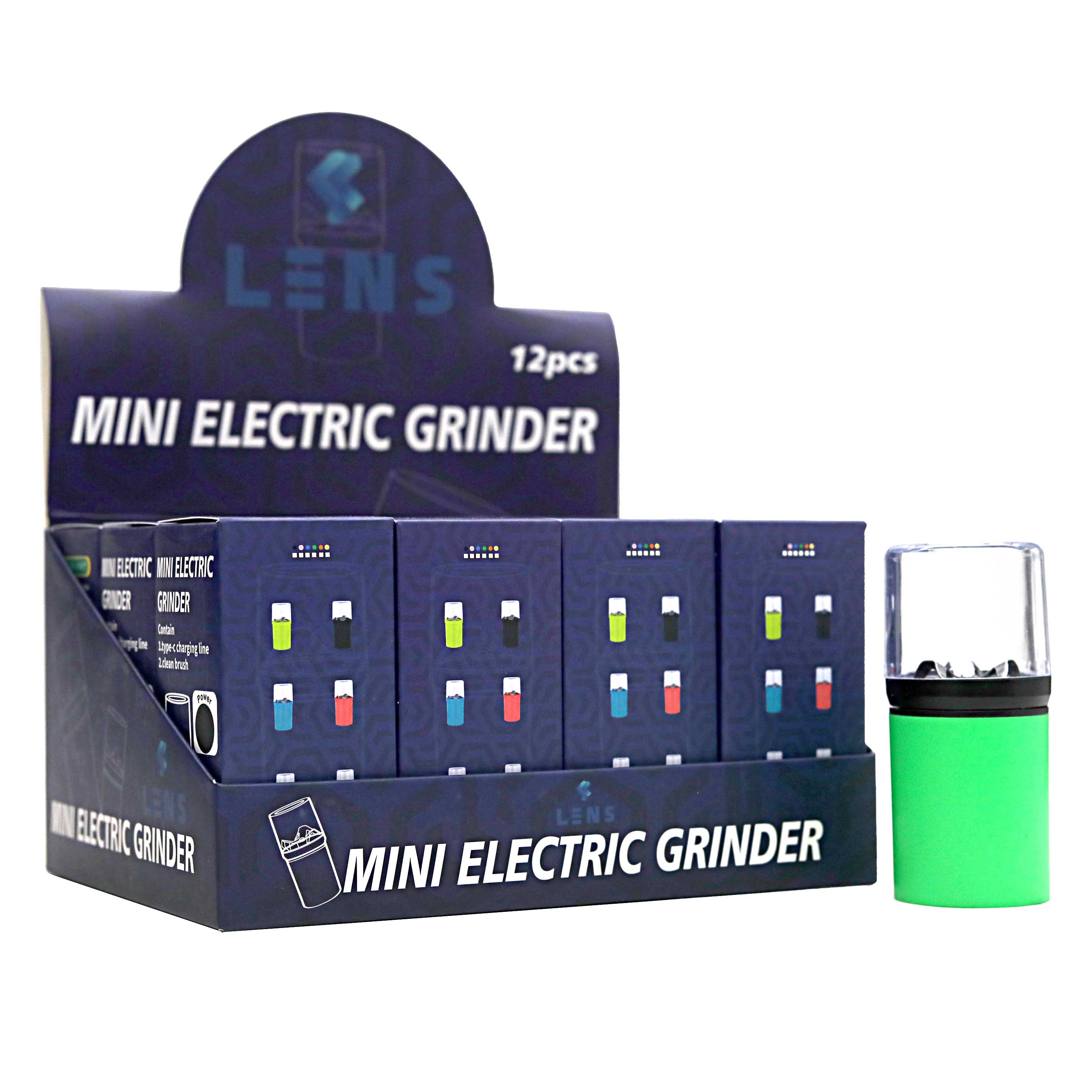 Lens Blue Mini Electric Grinder Shredder (GR602) | 12 Count Display | Assorted Colors product image