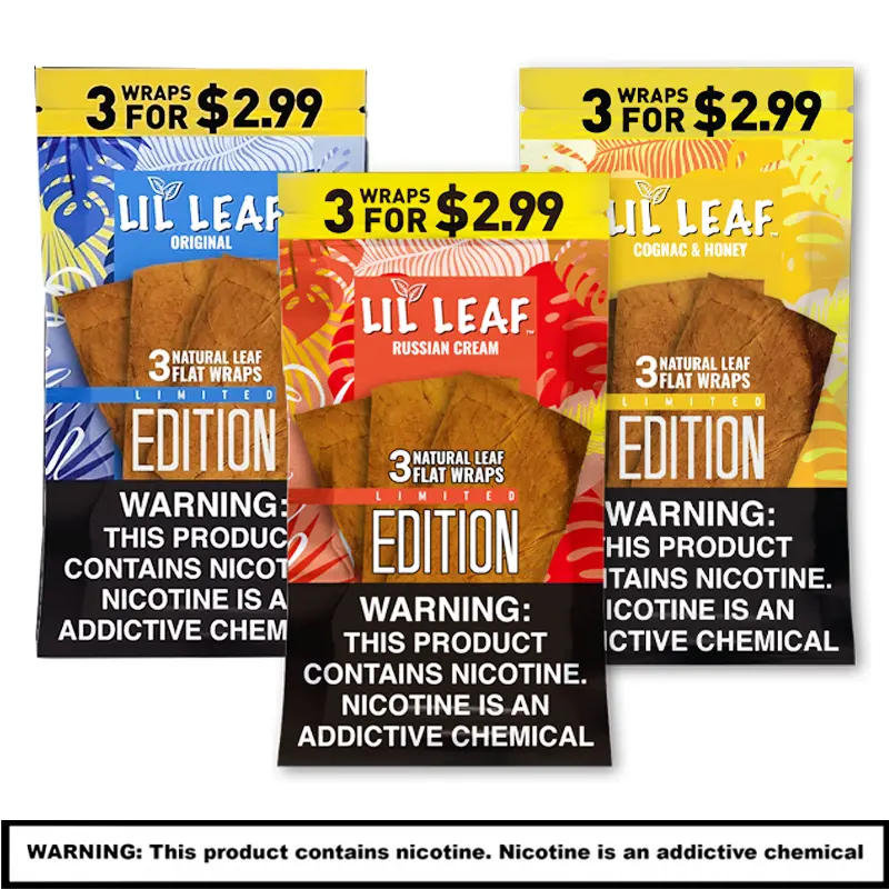 Lil Leaf Natural Leaf Cigar Wraps | 3 Pack for $2.99 | 3 Pack | 10 Count Display product image