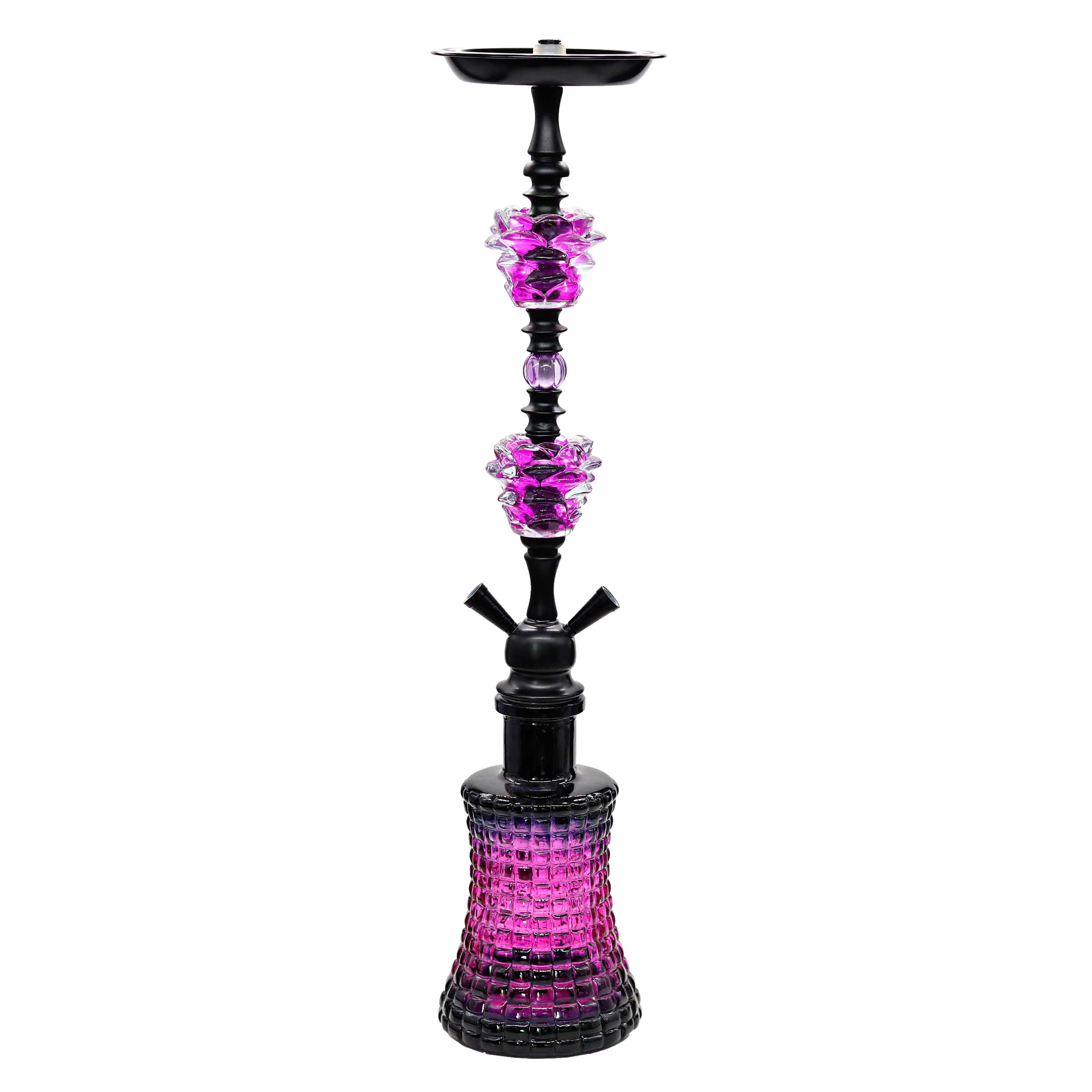 Luxor Shisha 2 Hose Hookah With Double Cactus Flower And Small Pearls (NP21-30) | 27 inch | Assorted Colors product image
