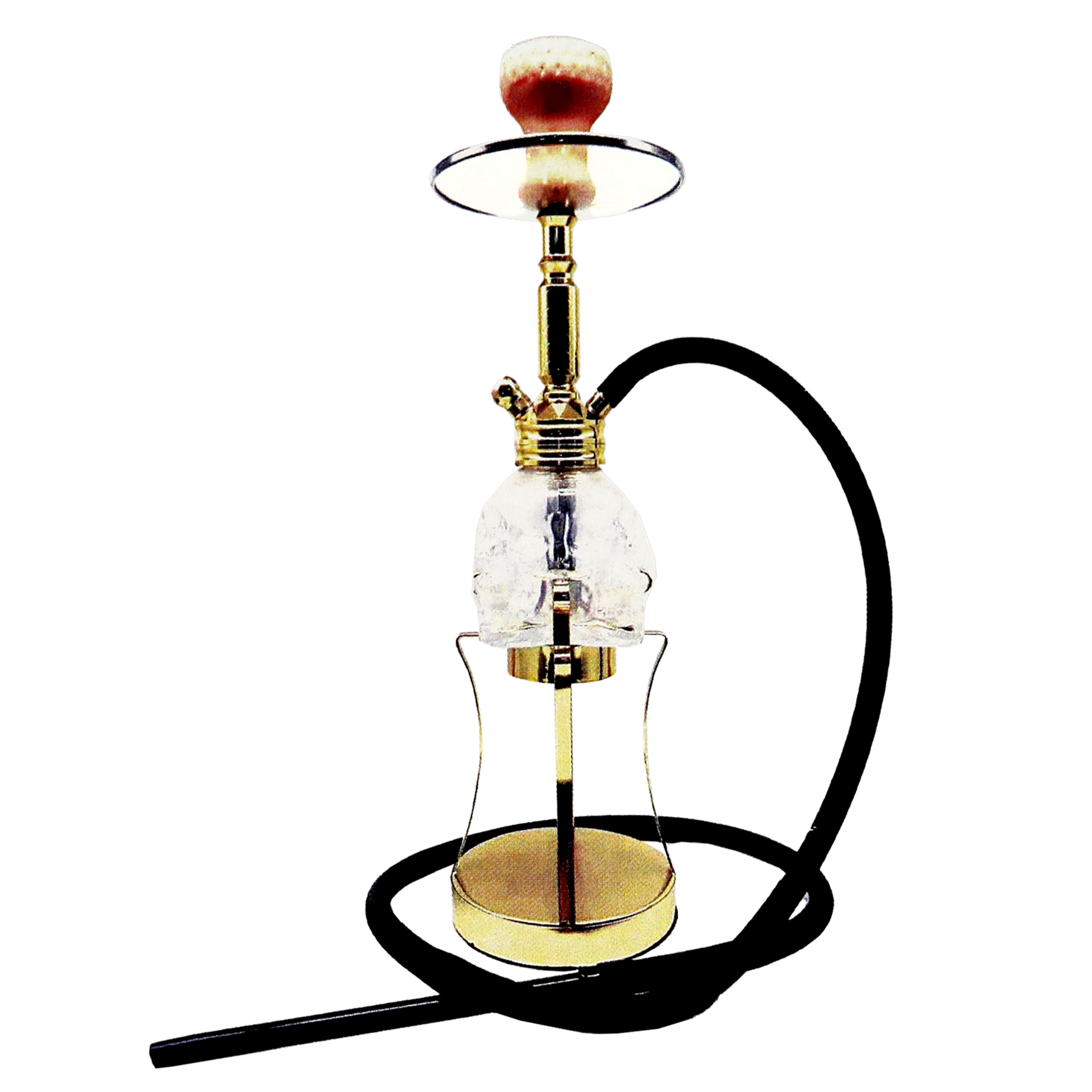 Luxor Shisha With Shiny Shaft And Skull Beaker Vase Aluminium LED Hookah (MKA-099) | 21 inch | Assorted Colors product image