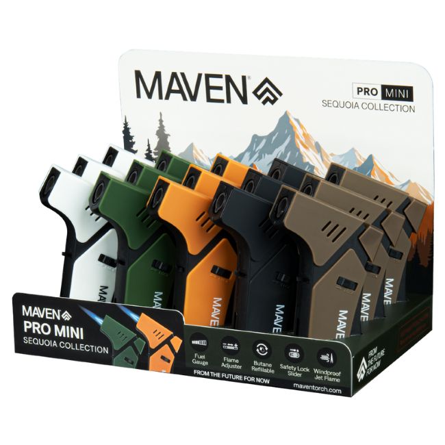 Maven PRO MINI Refillable Lighters (98-1171SQ) | 15 Count Display | SEQUOIA COLLECTION product image