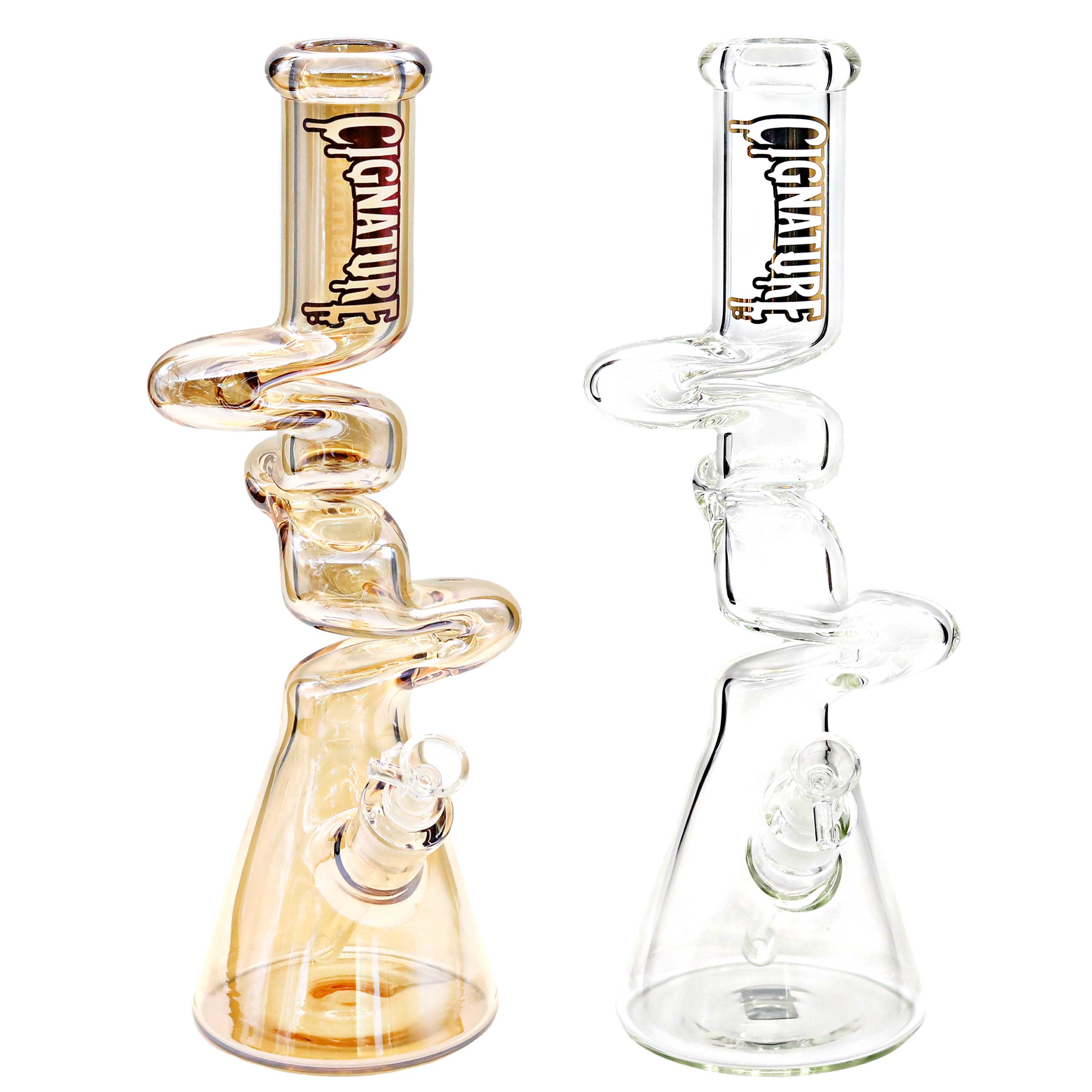Cignature Clear ZigZag Beaker Waterpipe (MB-1513-16) | 16 inch  product image