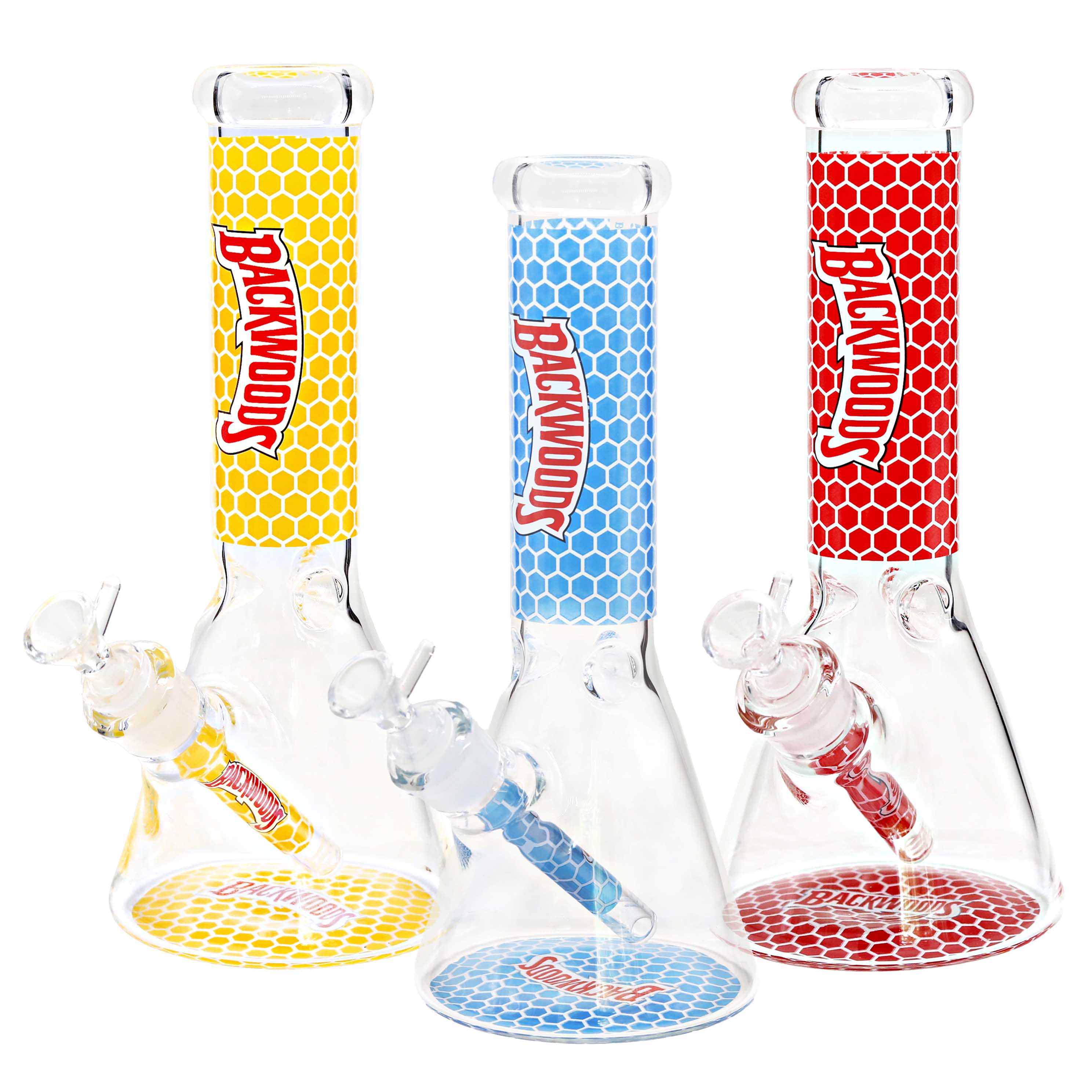 Cignature BW* Honeycomb Design Beaker Waterpipe (MB-891) | 12 inch | Assorted Colors product image