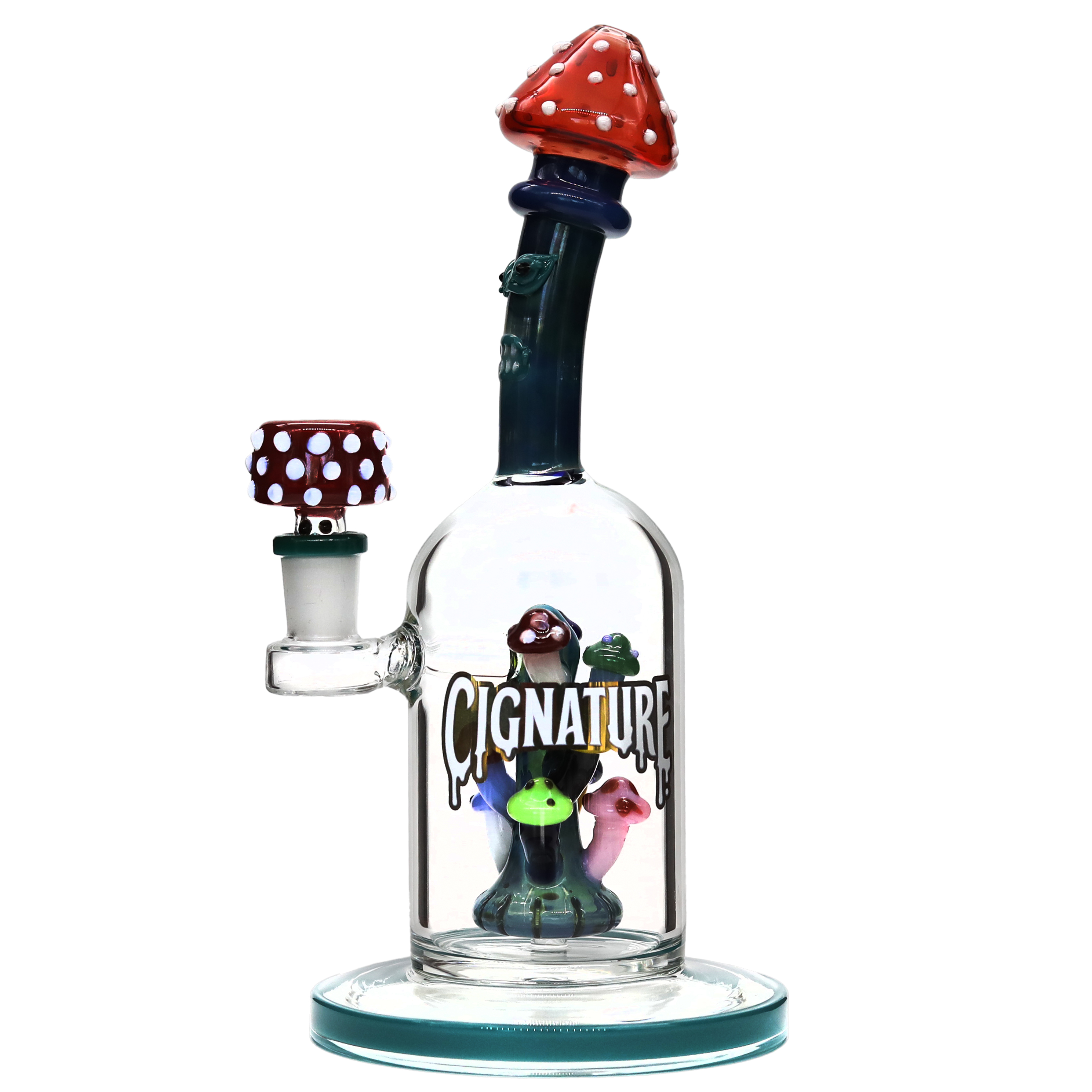 Cignature Monster Head Top With Mushroom Bunch Perc Dome Shaped Waterpipe (MB1253) | 10 inch | Assorted Colors product image