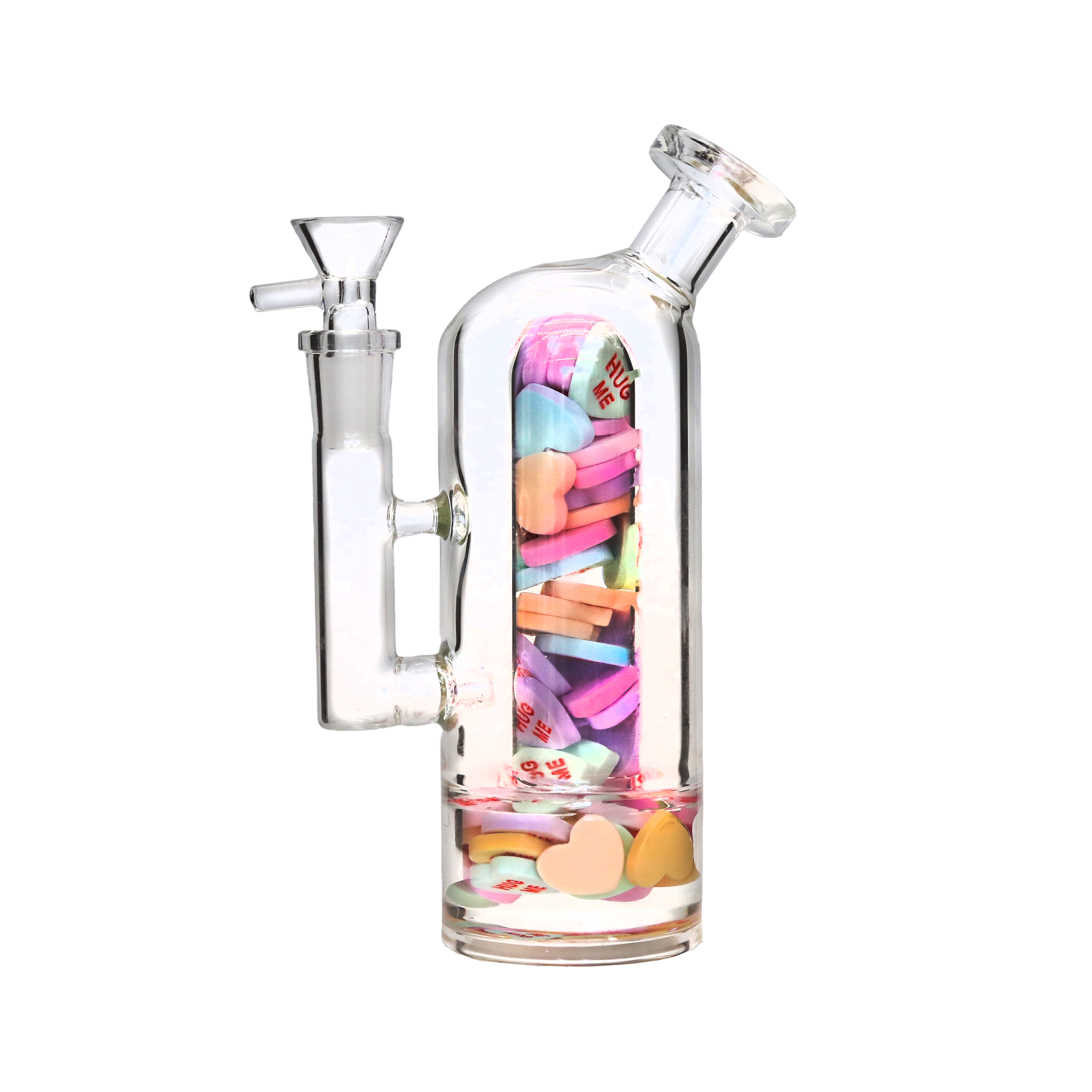 Cignature Clear Gel Dome Perc Filled With Cartoon Characters Waterpipe (MB-1479) | 8 inch product image