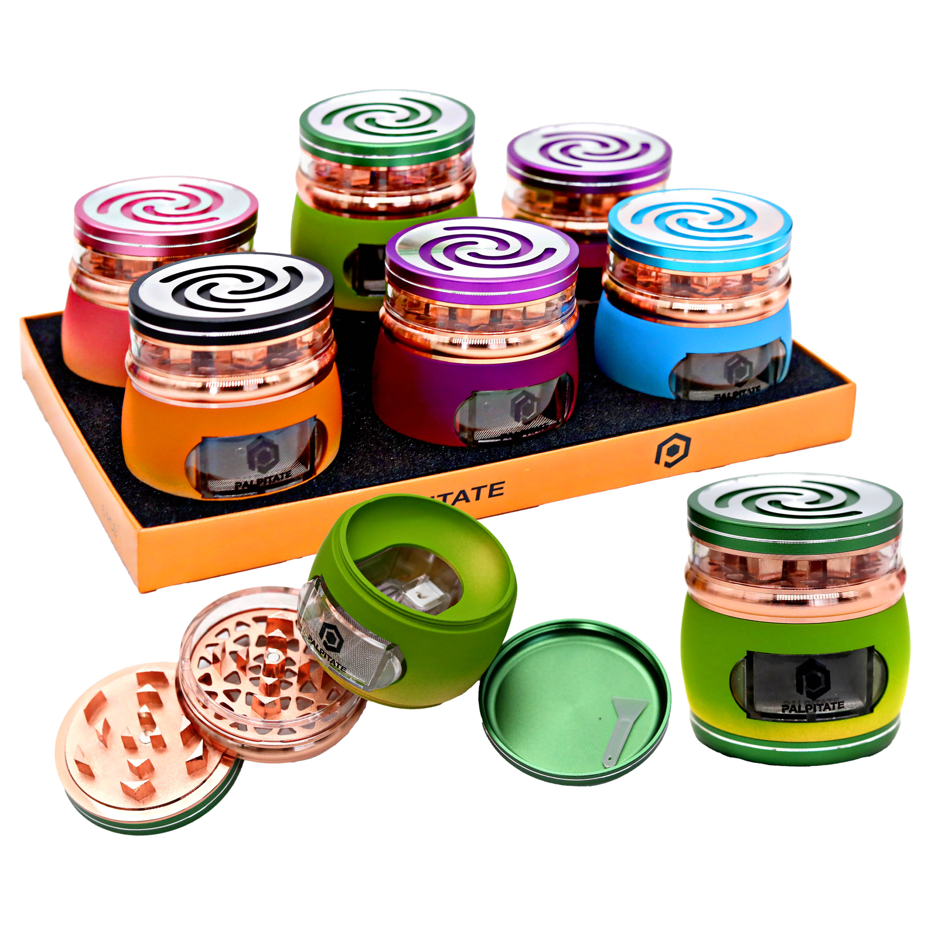 PALPITATE Round With Aluminium Lid 4 Part Grinder (MG-123) | 63mm | Assorted Colors product image
