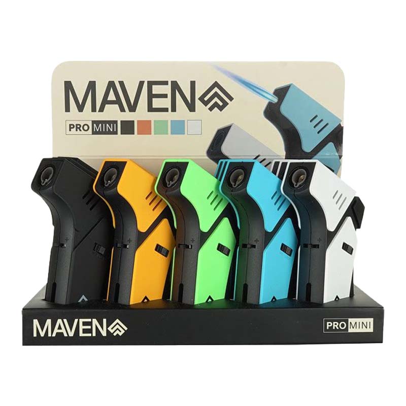 Maven PRO MINI Windproof Refillable Lighters (98-1171) | 15 Count Display | Assorted Colors product image