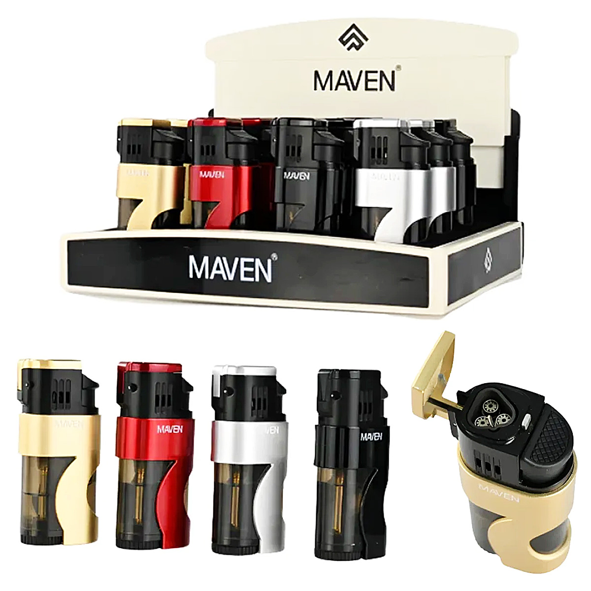 Maven SABRE Lighters (99-D606) | 12 Count Display | Assorted Colors product image