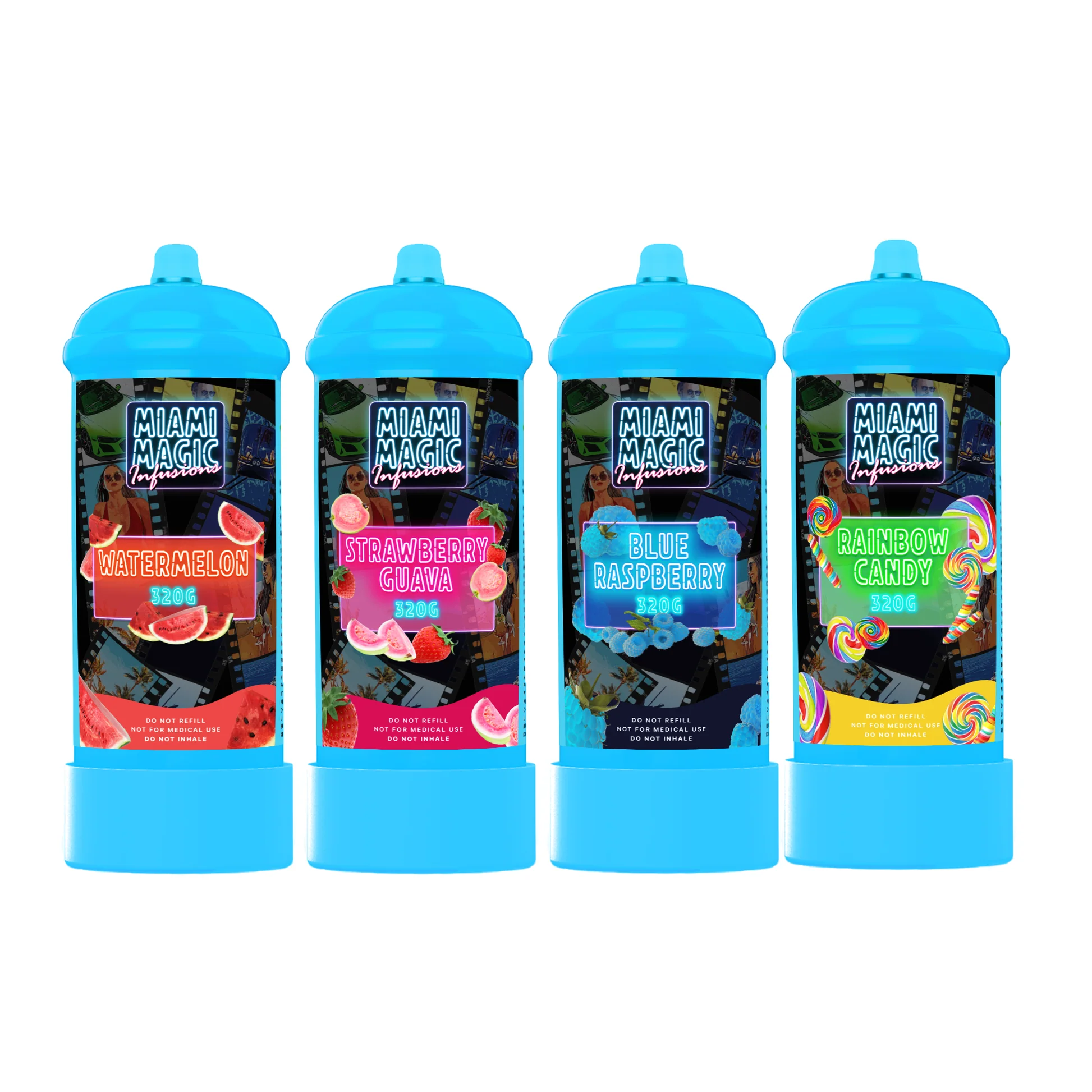 Miami Magic Infusion Cream Charger Canister | 320 Grams | Premium Pure N2O | 6 Count Display product image