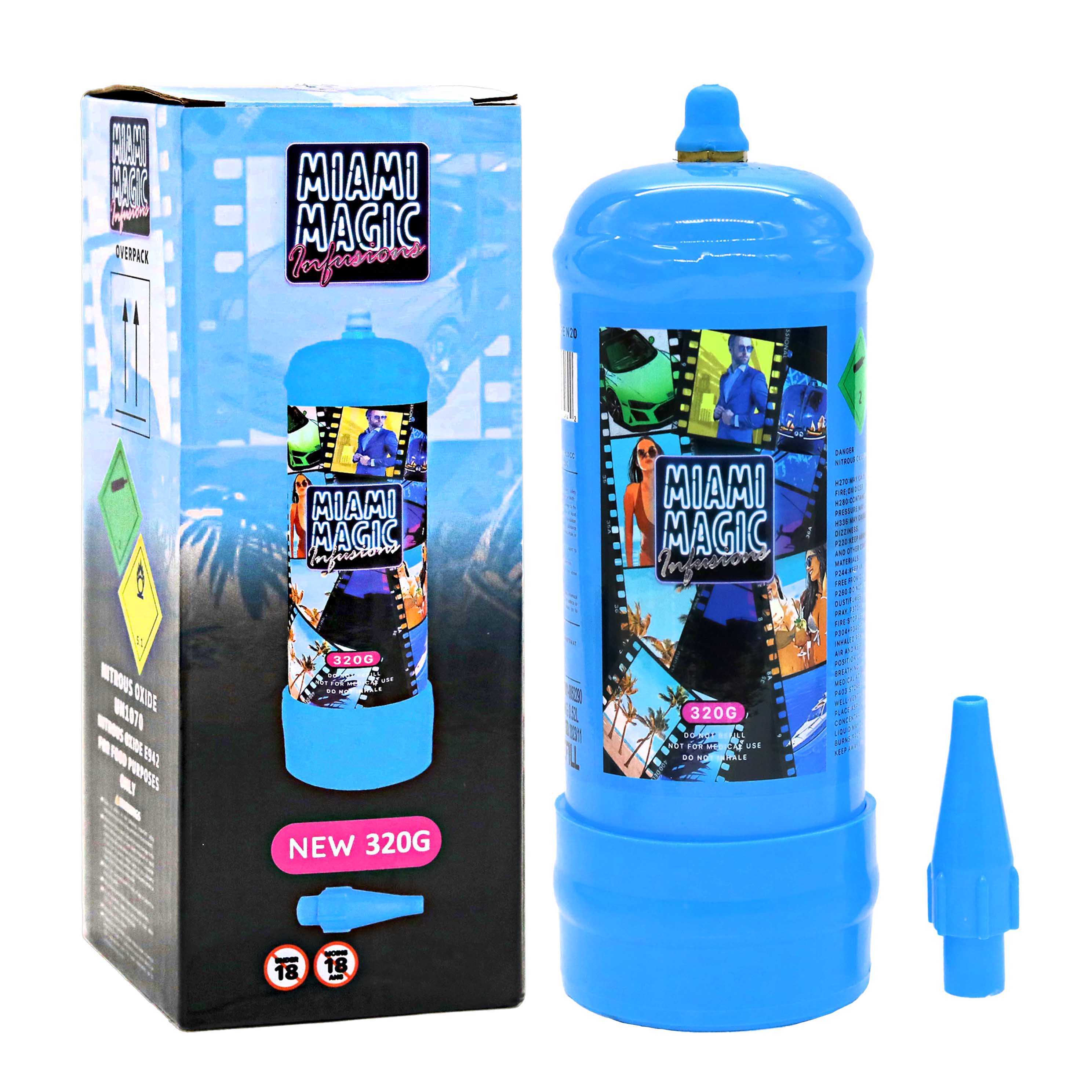 Miami Magic Infusion Cream Charger Canister | 320 Grams | Premium Pure N2O  product image