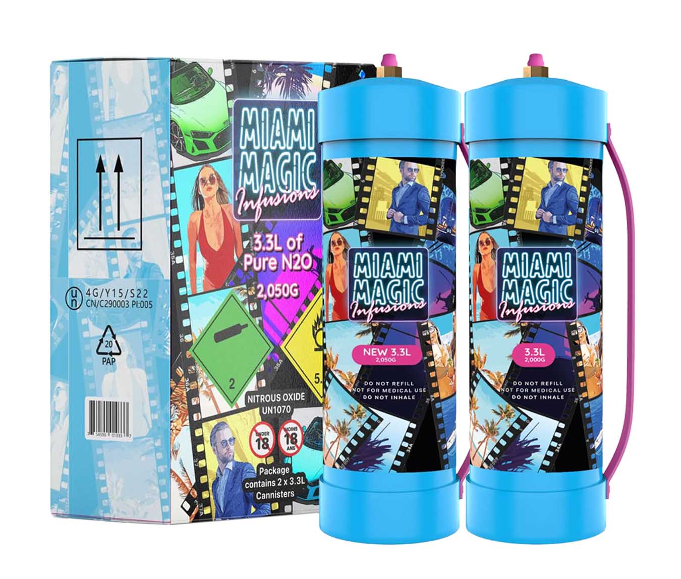 Miami Magic Infusion 3.3L | Premium Pure N2O | 2 Count Per Case product image